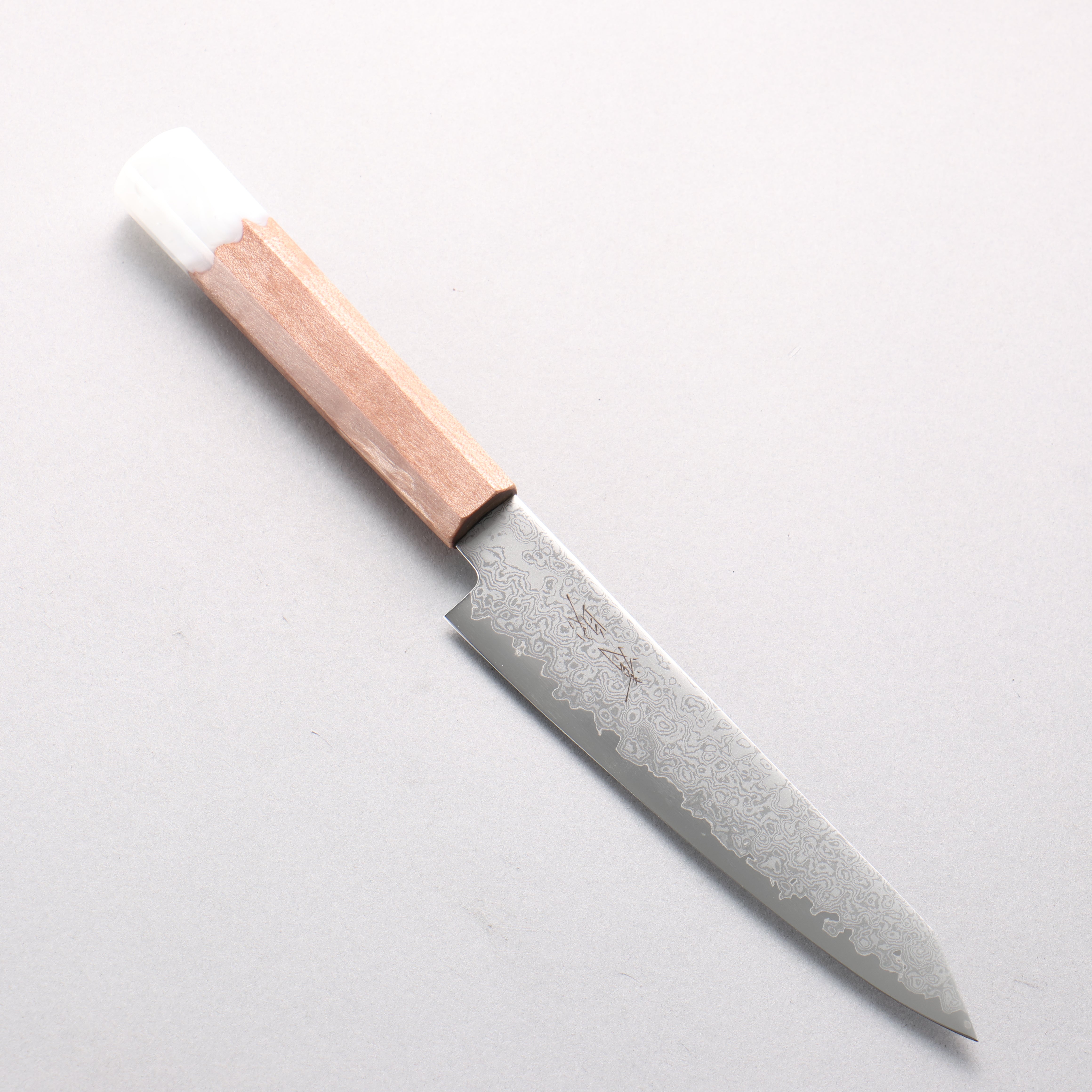 Seisuke VG10 Damascus Kiritsuke Petty-Utility 150mm Maple with White Resin Handle - Seisuke Knife