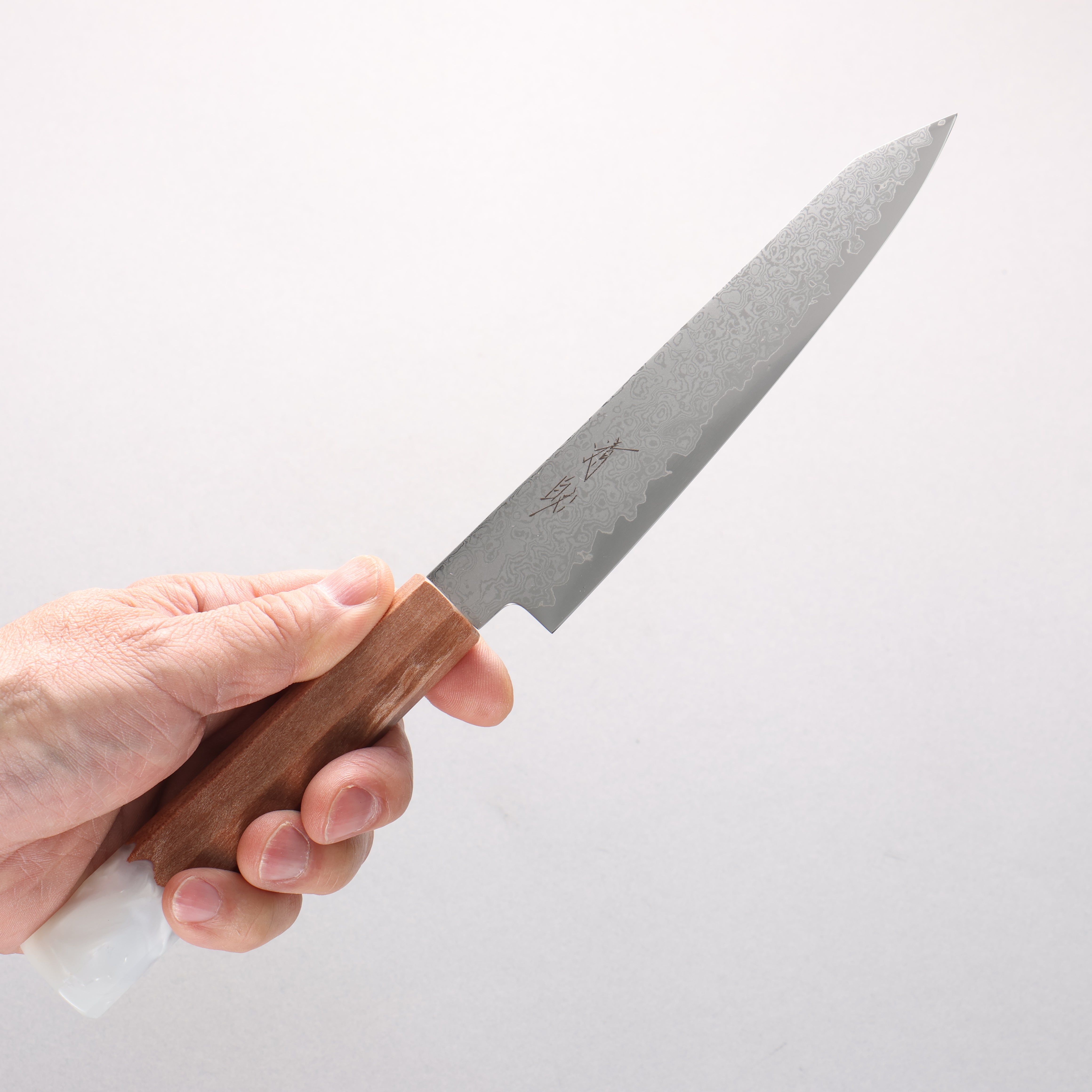 Seisuke VG10 Damascus Kiritsuke Petty-Utility 150mm Maple with White Resin Handle - Seisuke Knife