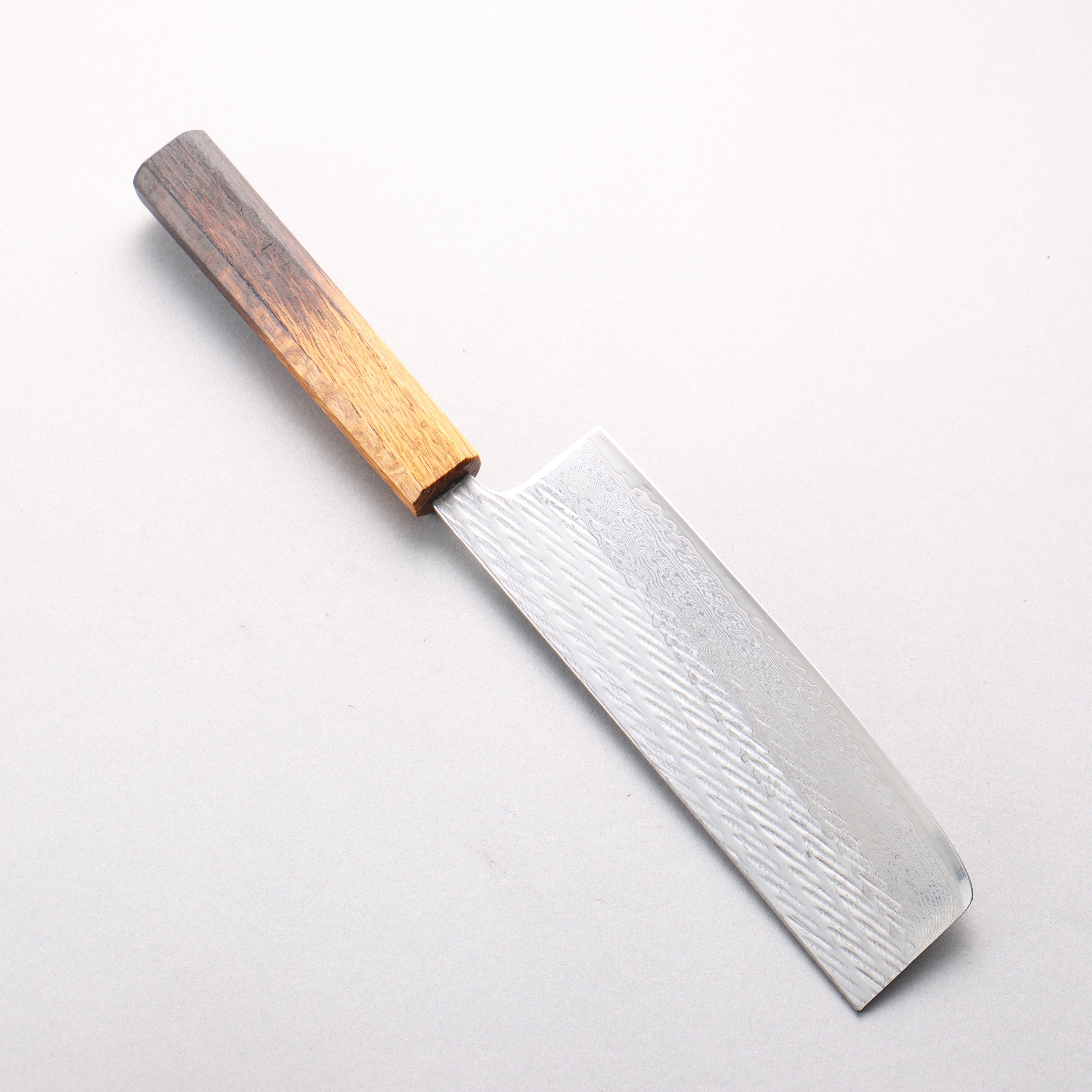 Seisuke AUS10 Damascus Rope Pattern Nakiri 165mm Burnt Oak Handle - Seisuke Knife