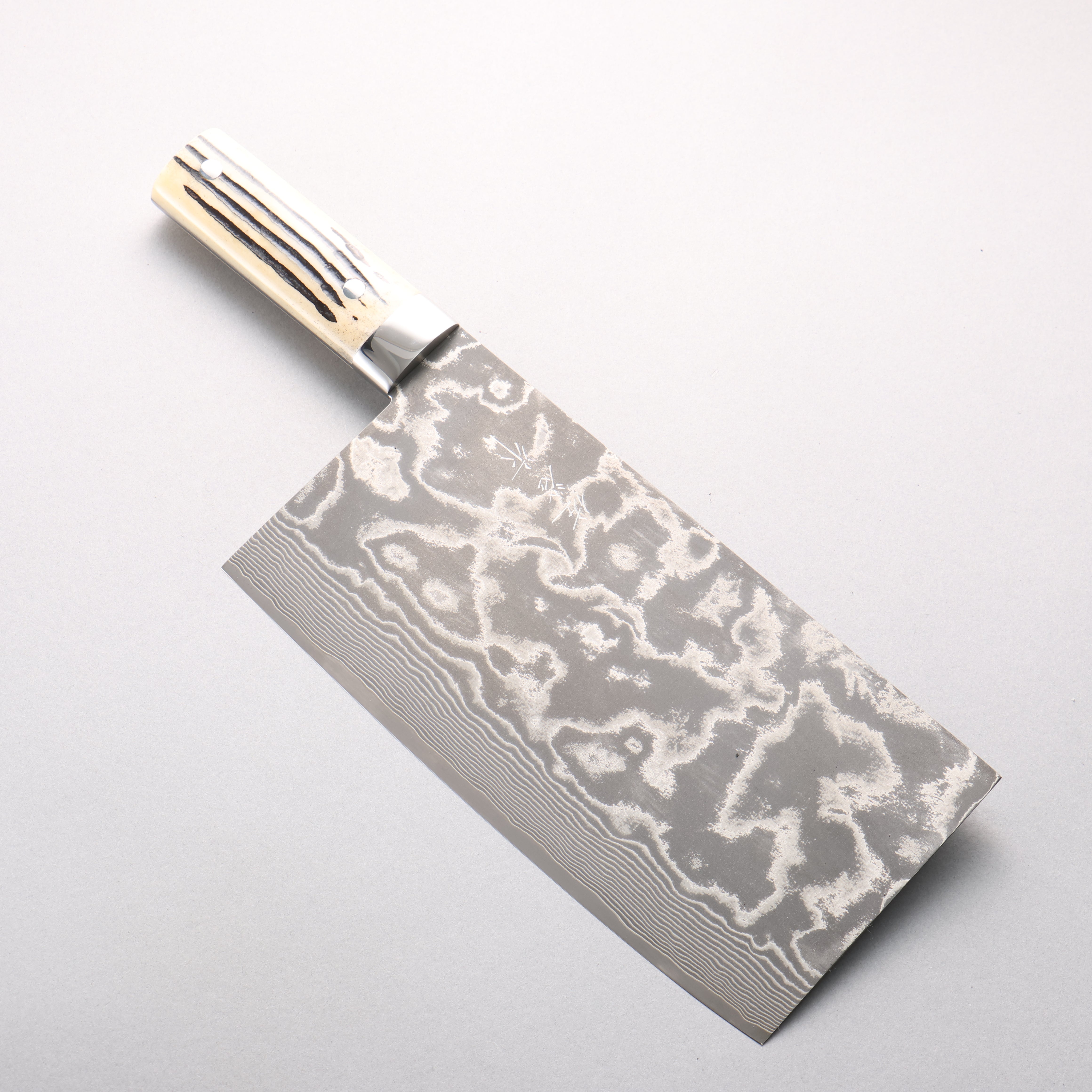 [Ginza Only] Takeshi Saji SG2 Black Damascus Chinese Cleaver 225mm White Deer Horn Handle - Seisuke Knife