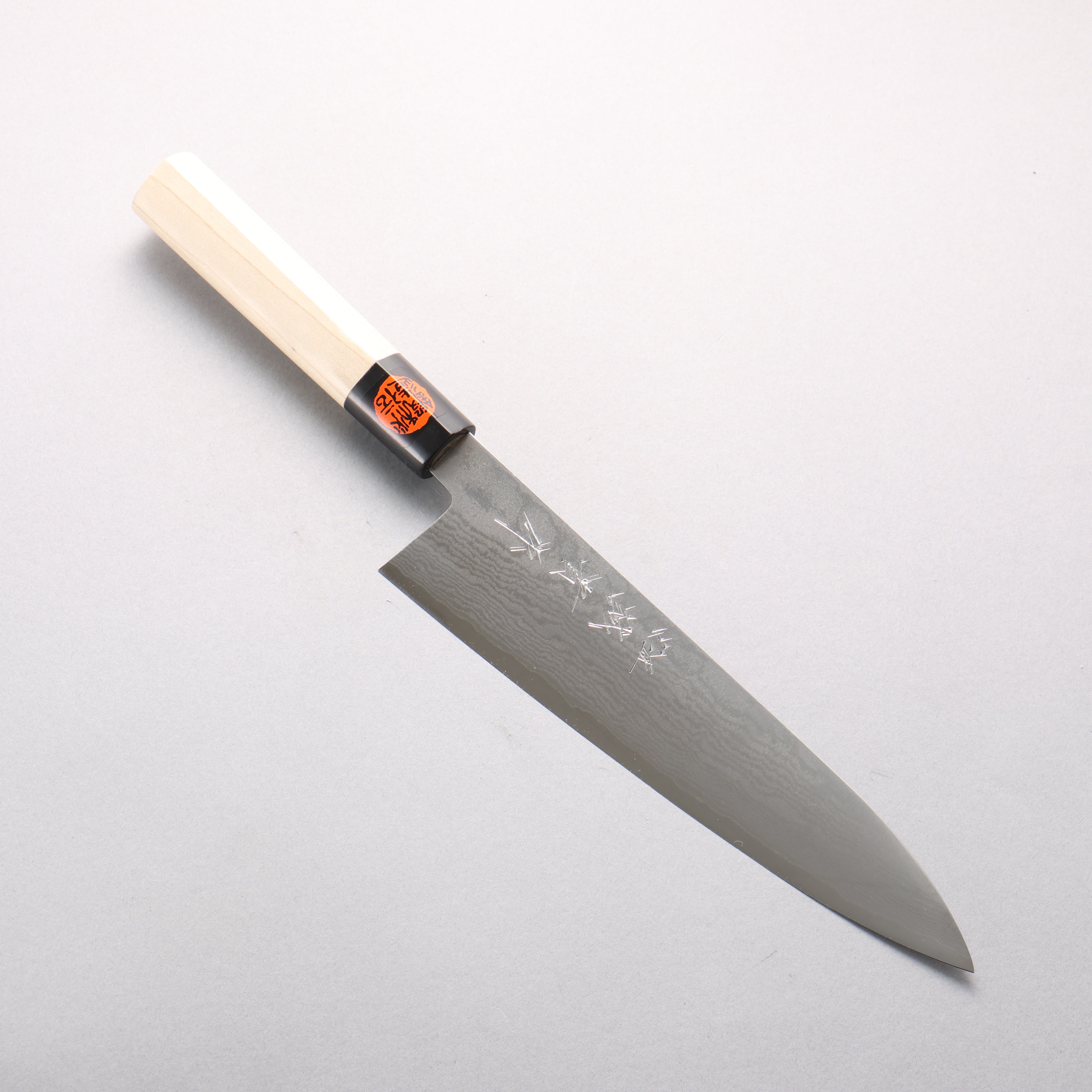 Shigeki Tanaka VG10 17 Layer Damascus Gyuto 210mm Magnolia (Ferrule: Water Buffalo Horn) Handle - Seisuke Knife