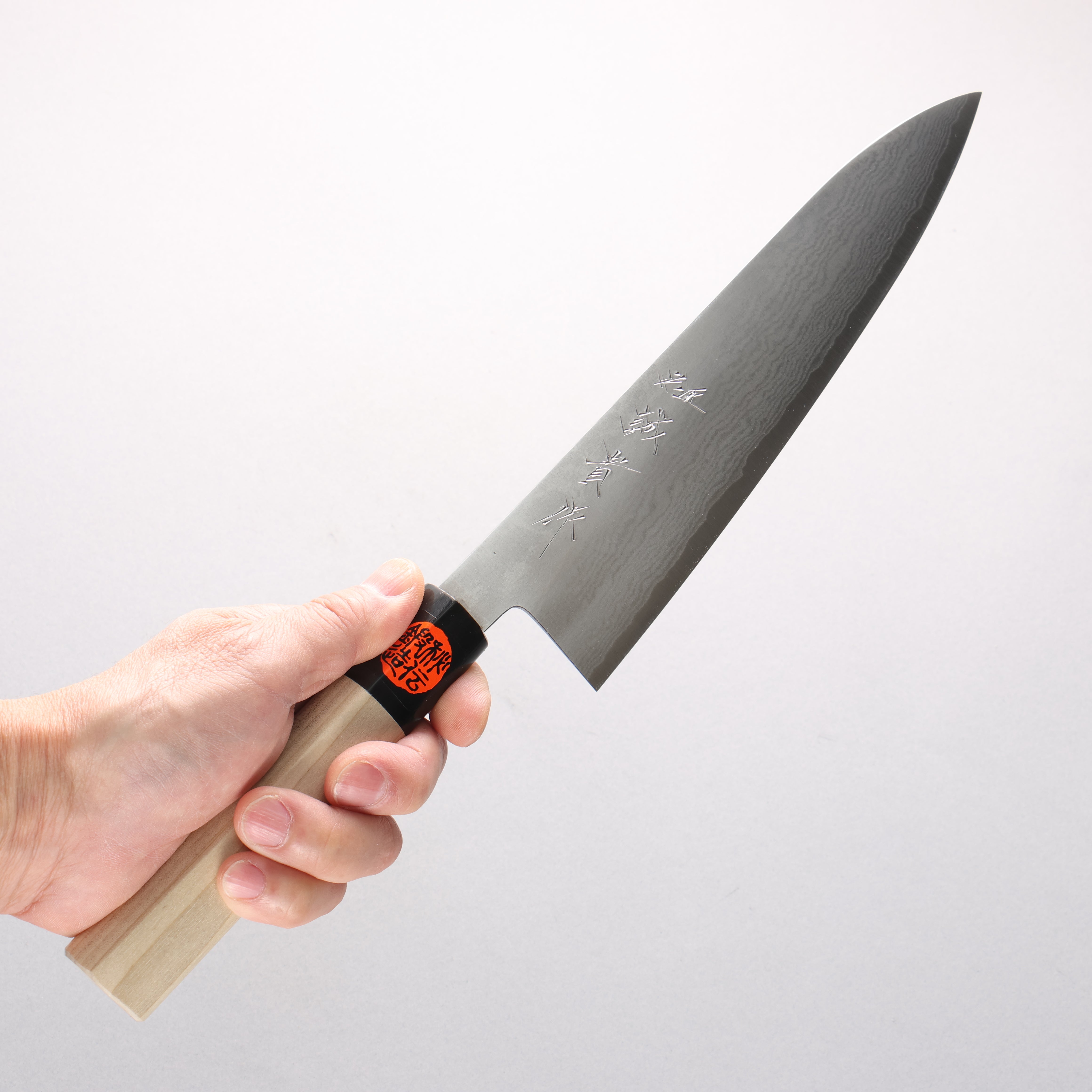 Shigeki Tanaka VG10 17 Layer Damascus Gyuto 210mm Magnolia (Ferrule: Water Buffalo Horn) Handle - Seisuke Knife