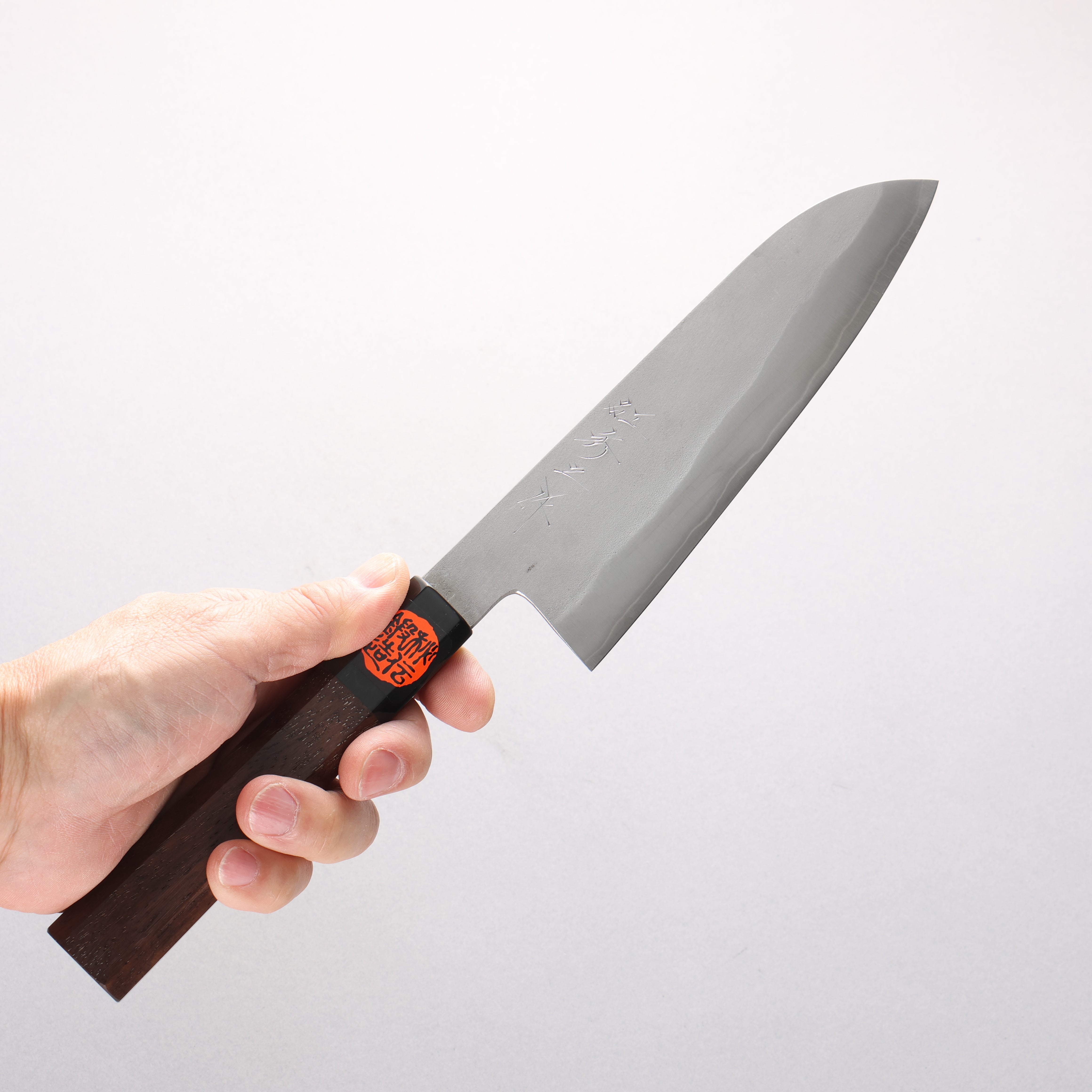 Shigeki Tanaka Silver Steel No.3 Nashiji Santoku 165mm Walnut Handle - Seisuke Knife