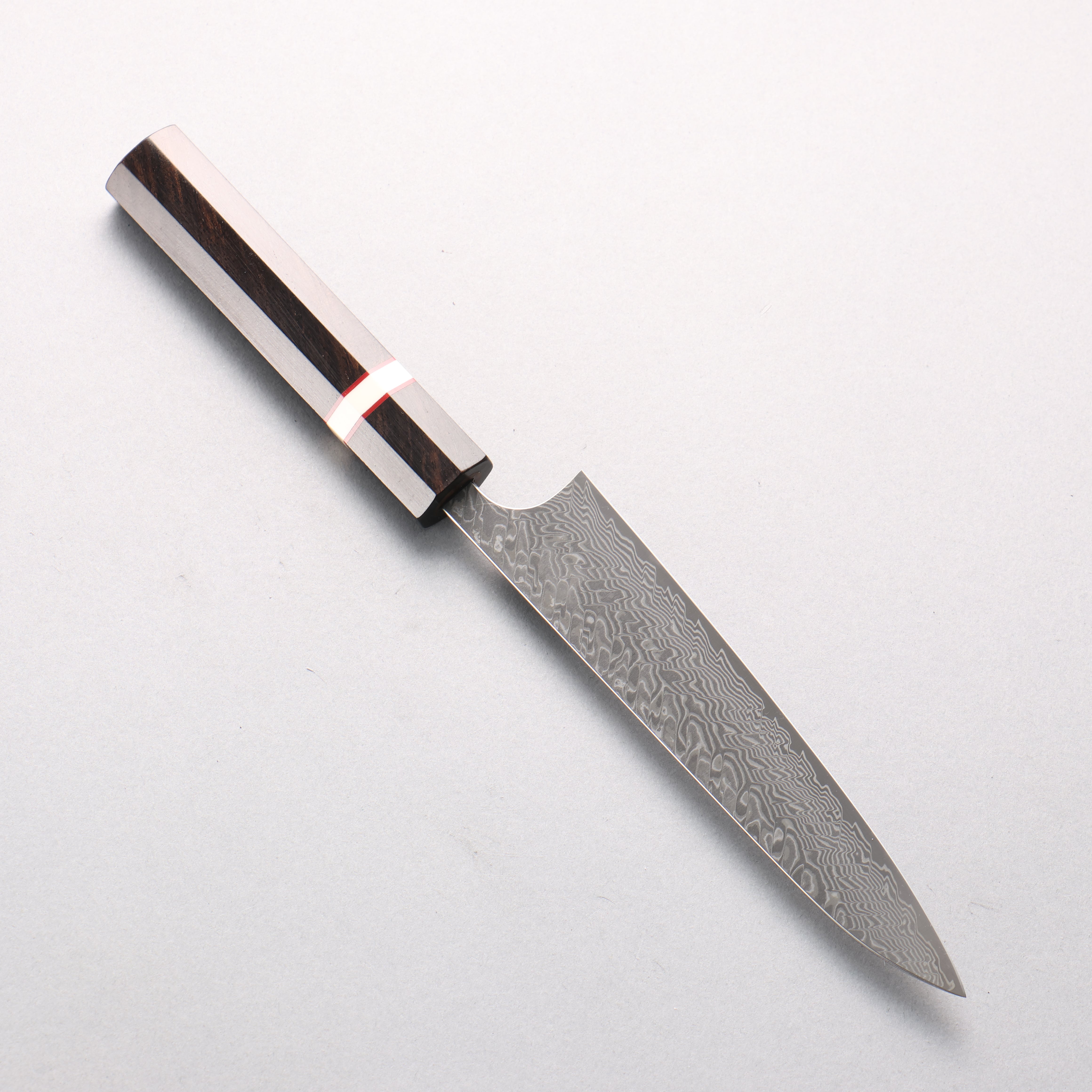 Yoshimi Kato SG2 Black Damascus Petty-Utility 150mm Ebony Wood(With White Ring) Handle - Seisuke Knife