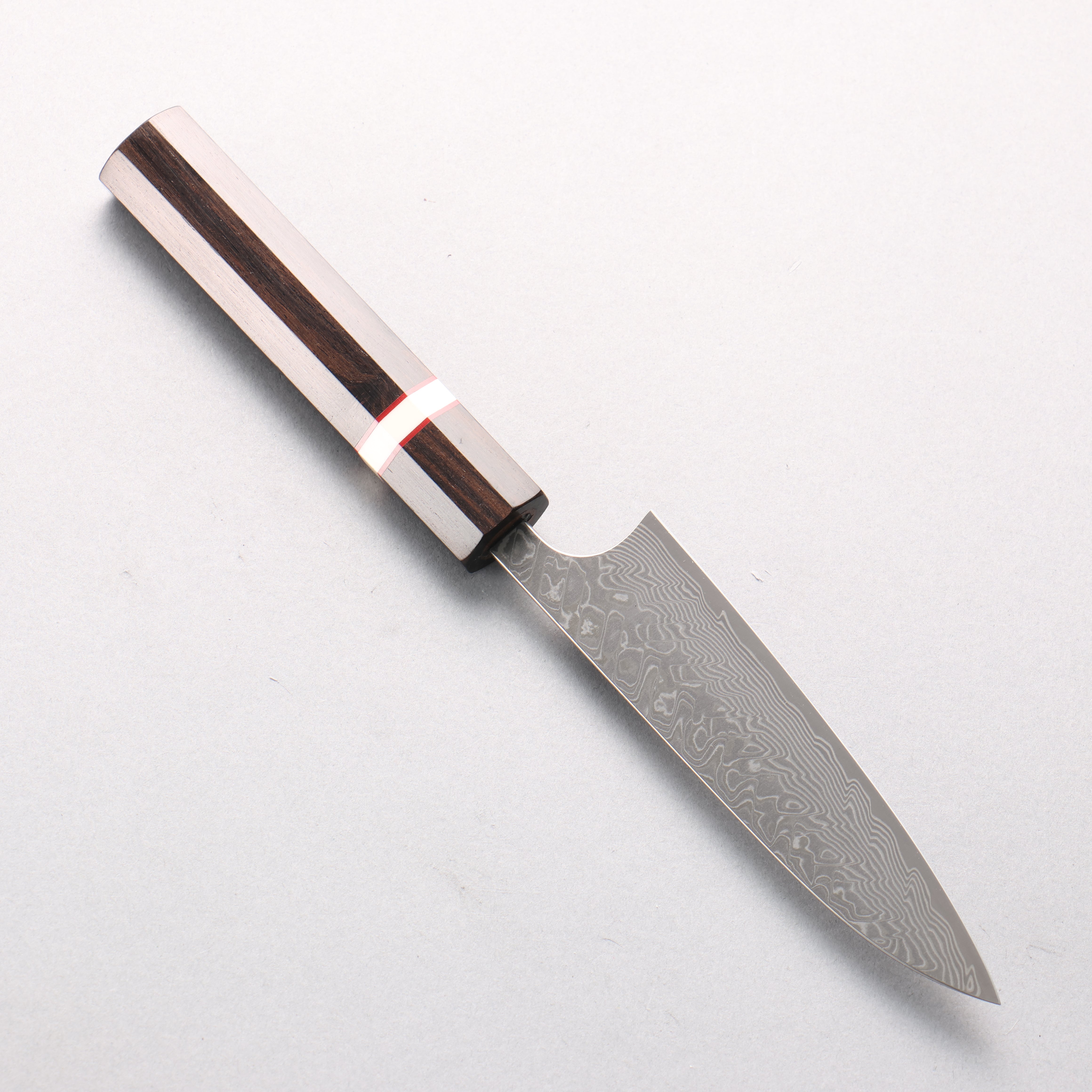 Yoshimi Kato SG2 Black Damascus Petty-Utility 120mm Ebony Wood(With White Ring) Handle - Seisuke Knife