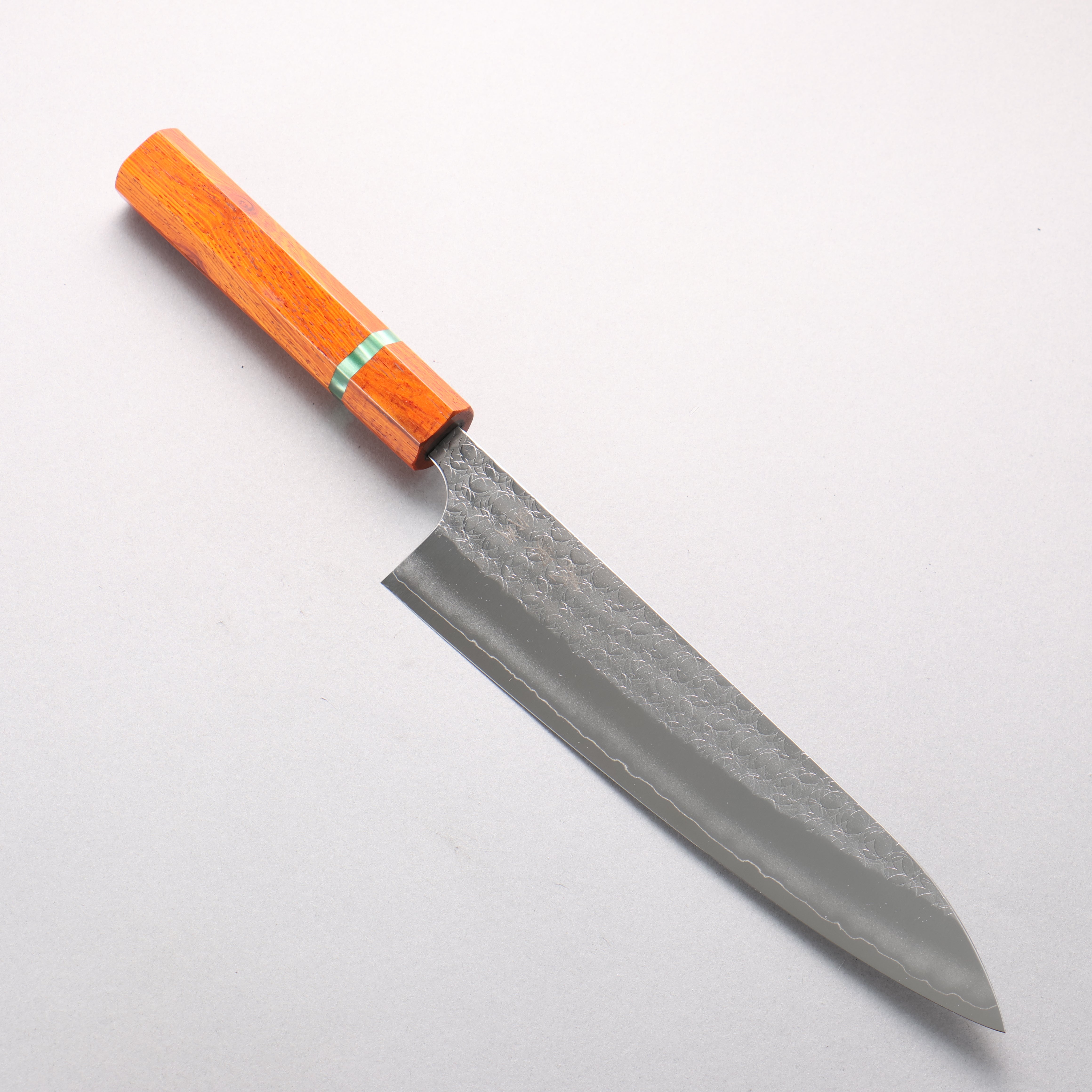 Yoshimi Kato Minamo SG2 Hammered Gyuto 210mm Cocobolo (with Green Ring) Handle - Seisuke Knife