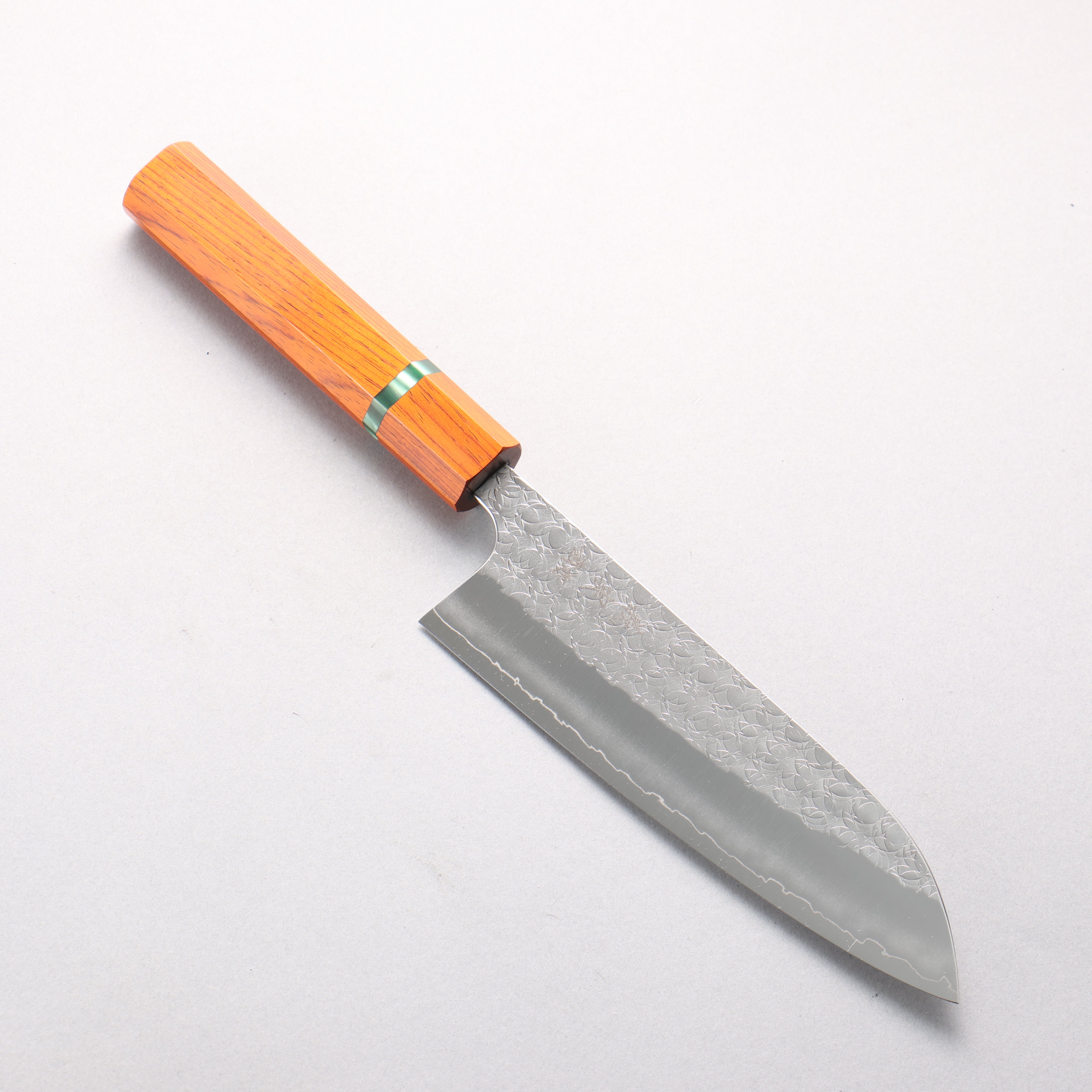 Yoshimi Kato Minamo SG2 Hammered Santoku 170mm Cocobolo (with Green Ring) Handle - Seisuke Knife