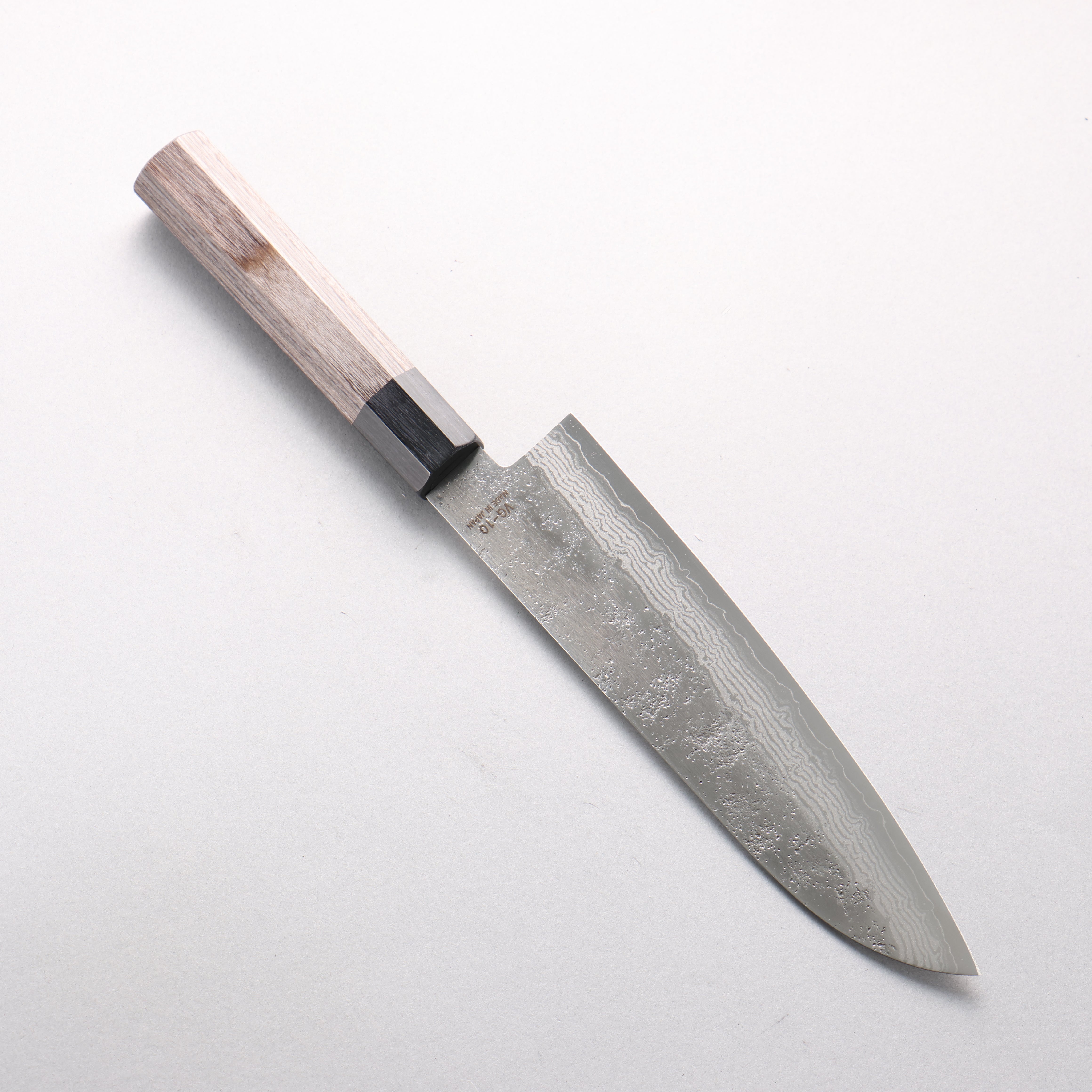 Higuchi VG10 8 Layer Damascus Nashiji Santoku 180mm Gray Pakka wood Handle - Seisuke Knife