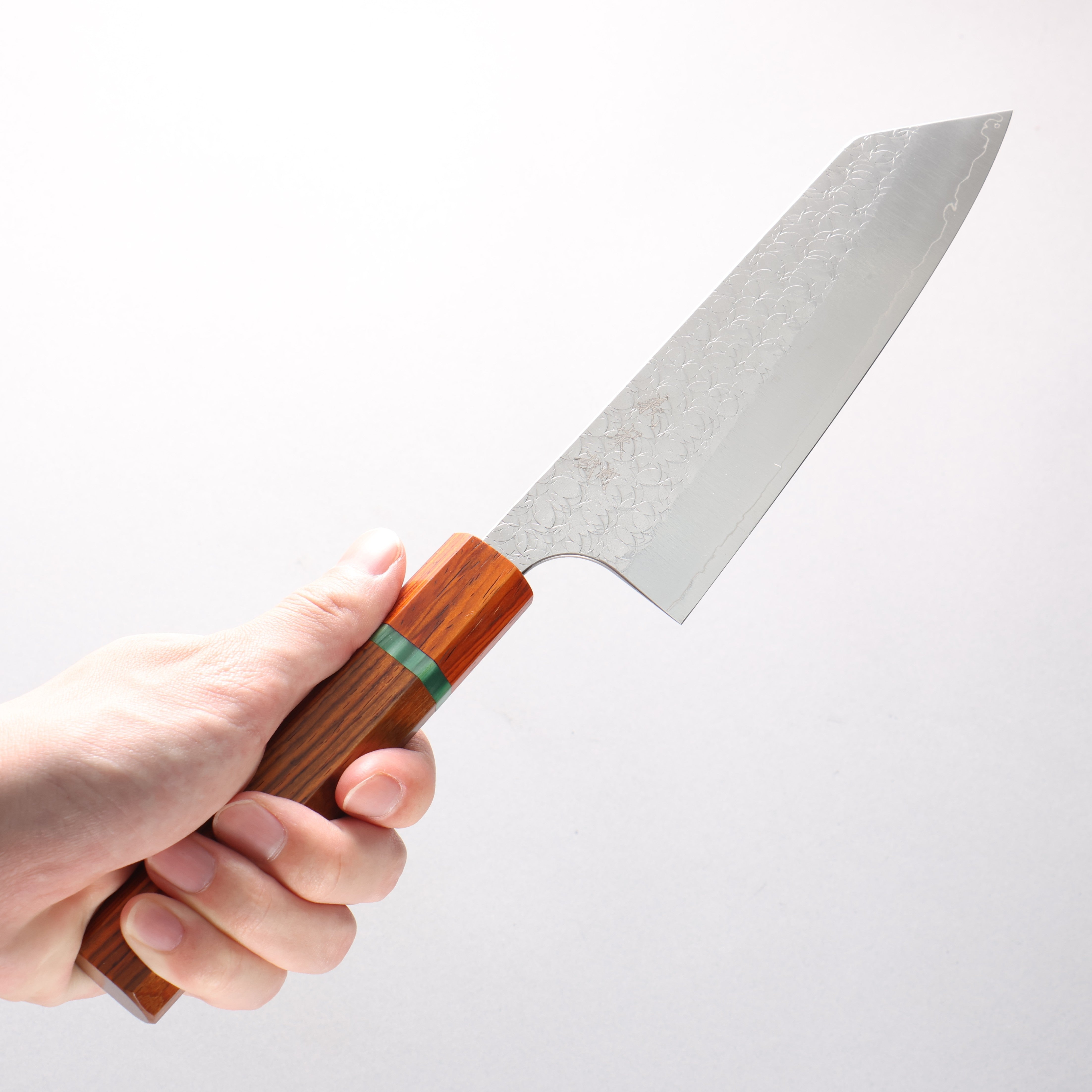 Yoshimi Kato Minamo SG2 Hammered Bunka 170mm Cocobolo (with Green Ring) Handle - Seisuke Knife