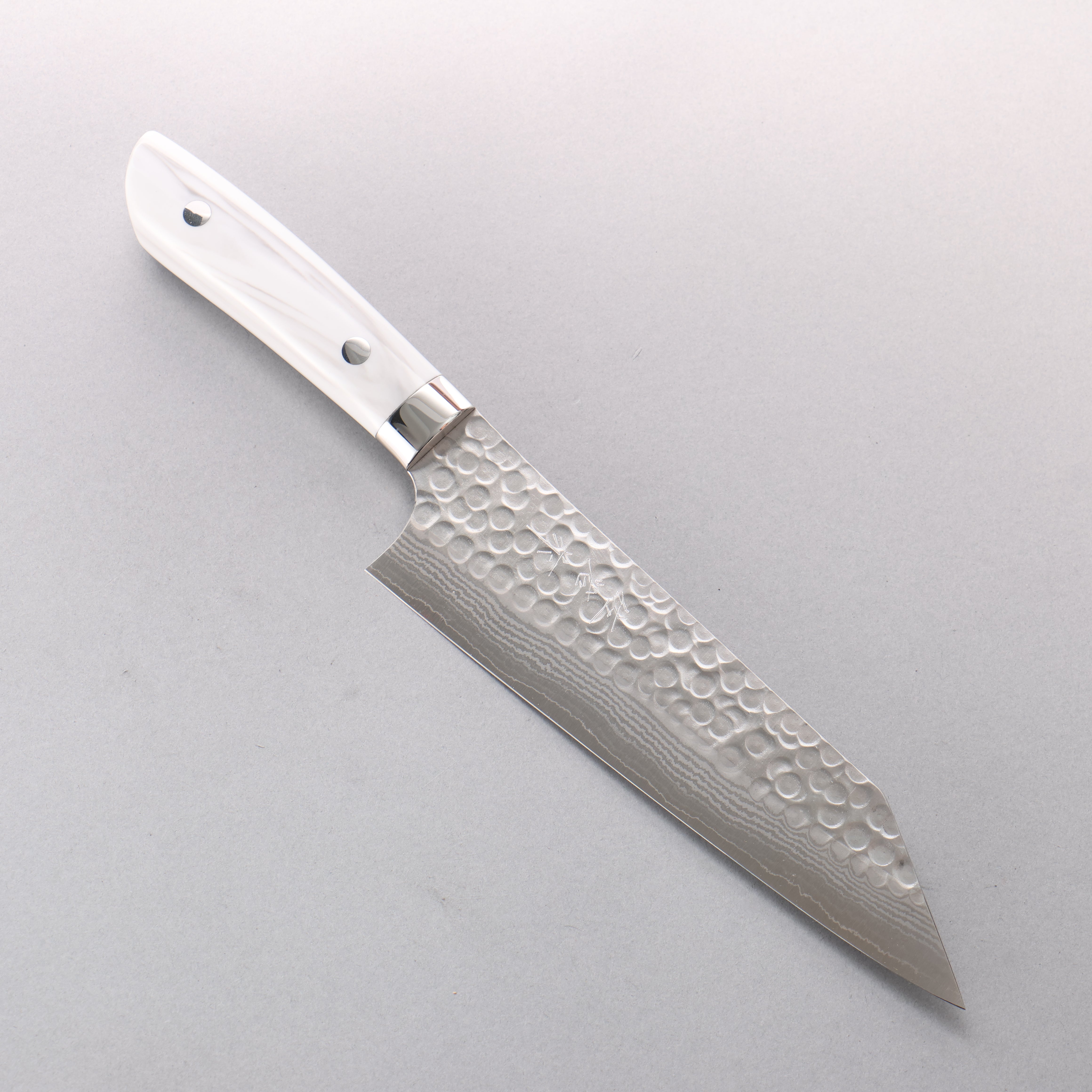 Takeshi Saji SRS13 Damascus Hammered(Maru) Kiritsuke Gyuto 180mm Corian (Cloud pattern) Handle - Seisuke Knife