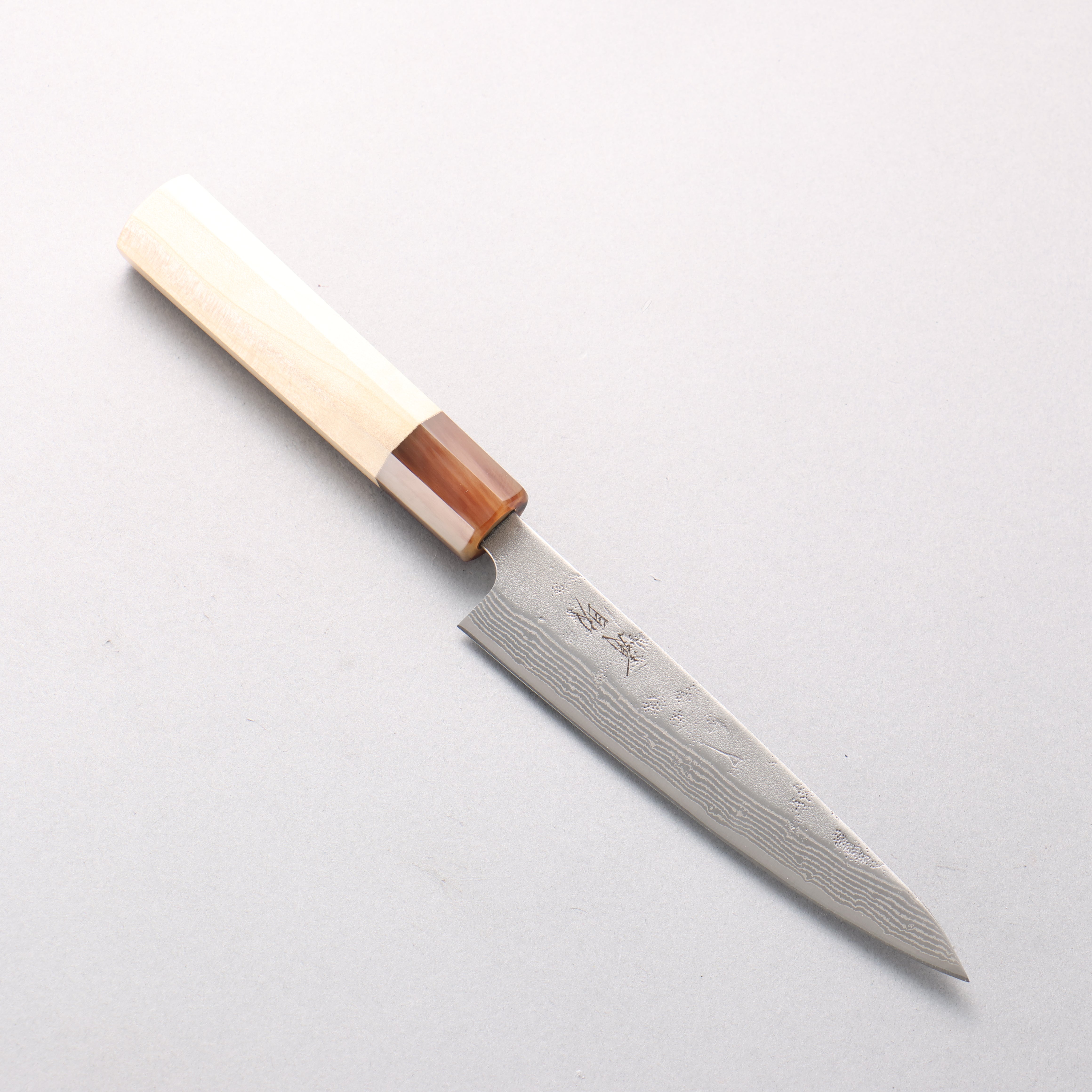 Seisuke Swedish Steel-stn Damascus Washiji Petty-Utility 135mm Magnolia Handle - Seisuke Knife