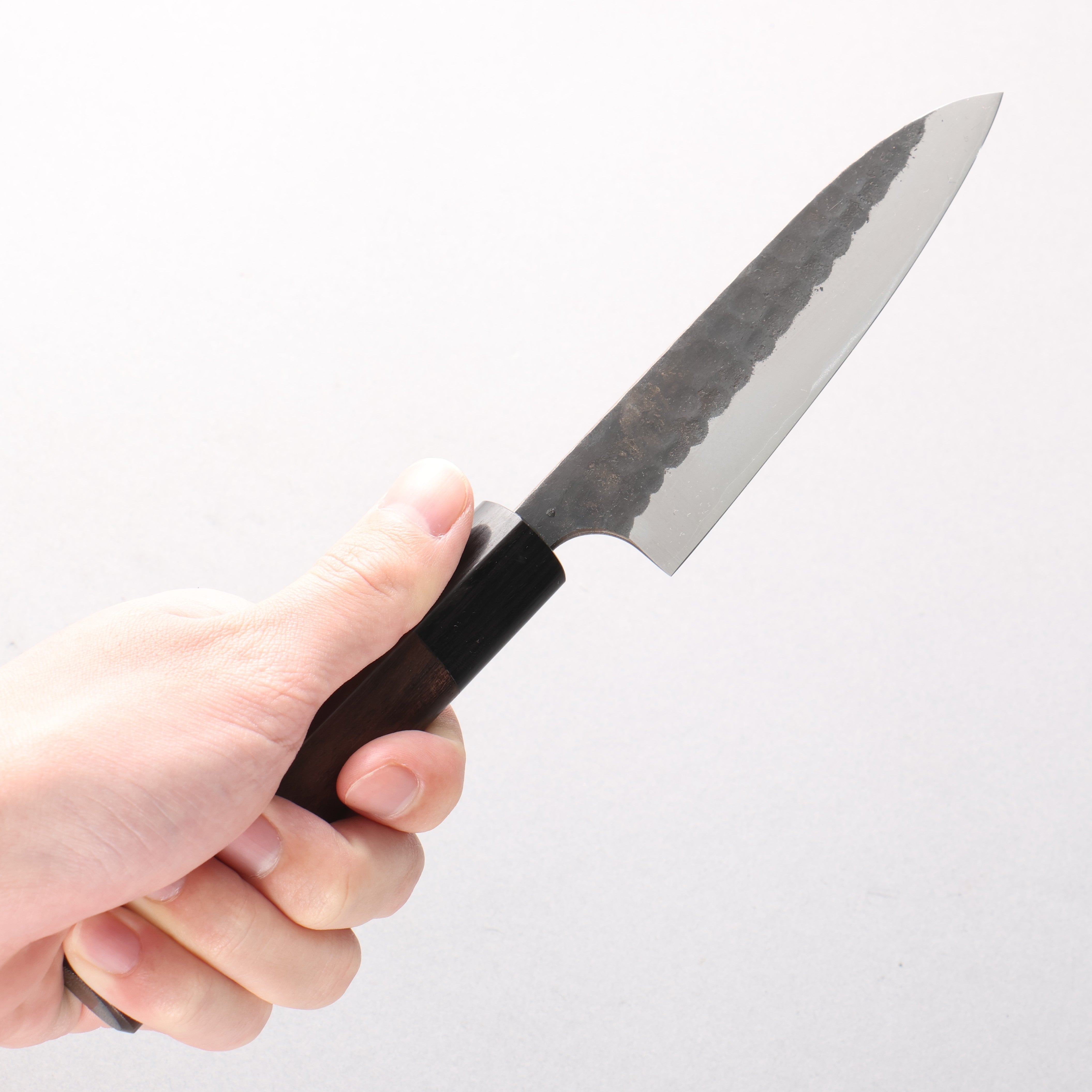 Anryu Blue Super Hammered Kurouchi Petty-Utility 120mm Shitan Handle - Seisuke Knife