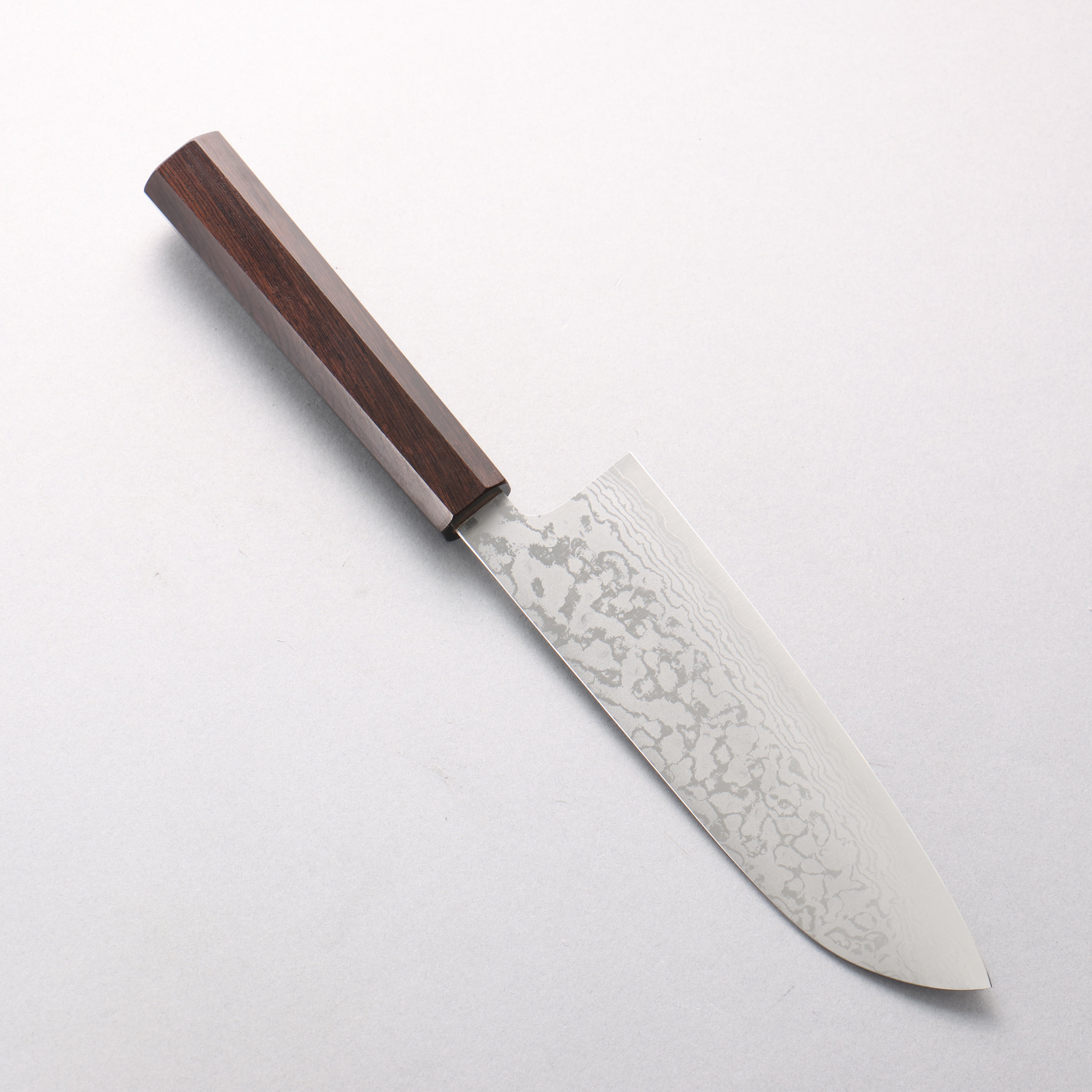 Makoto Kurosaki VG7 Damascus Santoku 170mm Ebony Wood Handle - Seisuke Knife