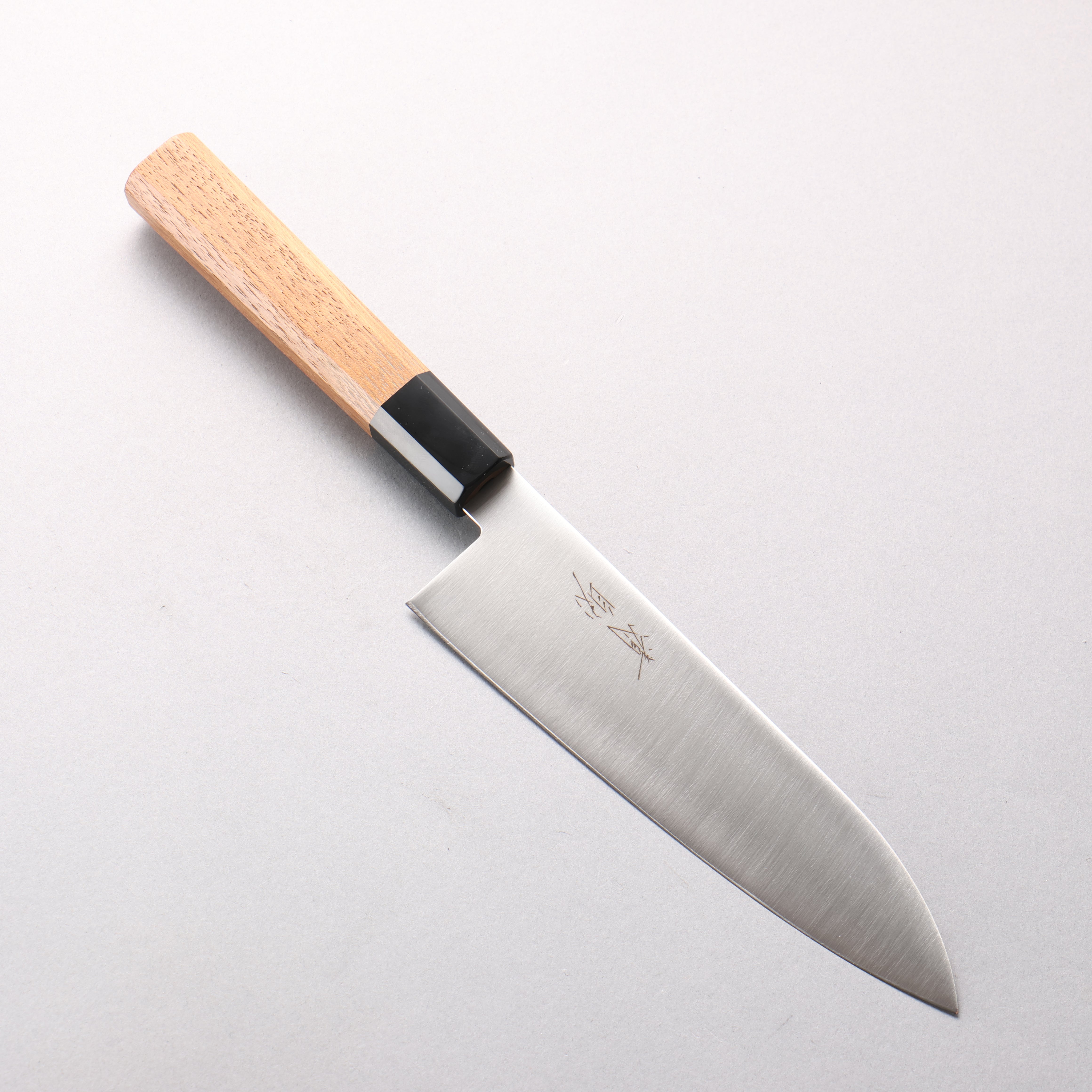 Seisuke Stainless Steel Santoku 180mm Teak (ferrule: Black Plastic) Handle - Seisuke Knife