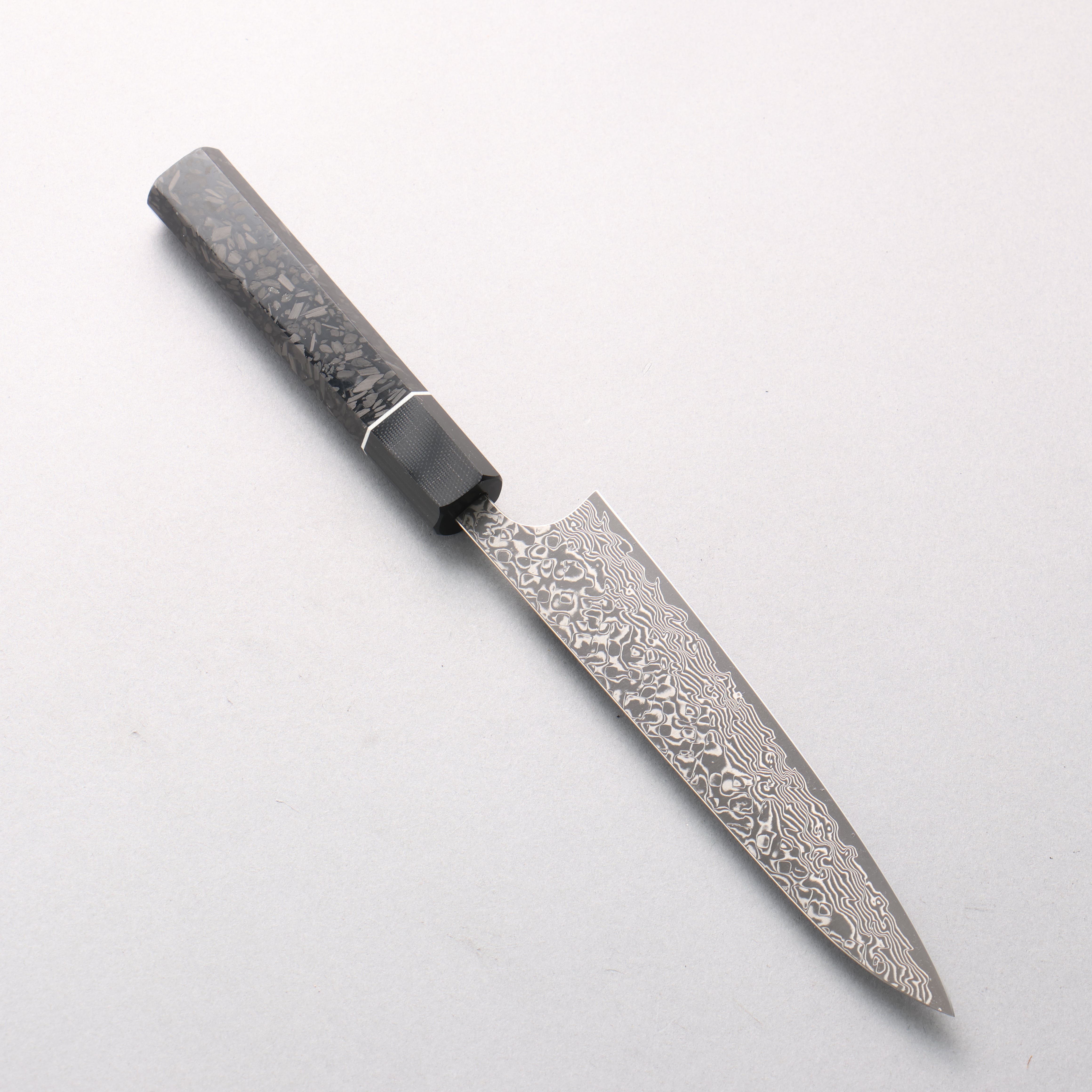Yoshimi Kato VG10 Black Damascus Petty-Utility 150mm Carbon Fiber (ferrule: G10) Handle