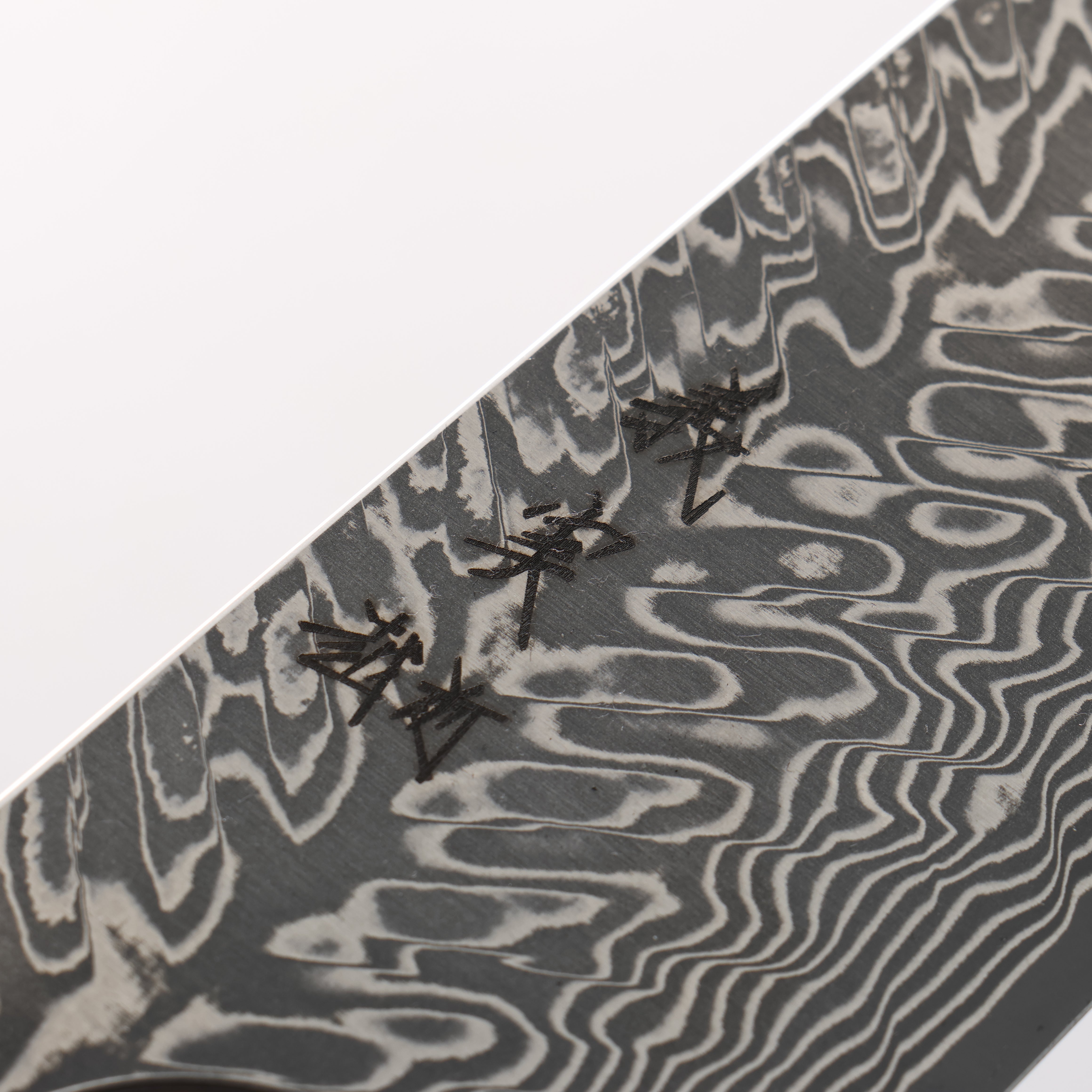 Yoshimi Kato SG2 Black Damascus Kiritsuke Gyuto 210mm Carbon Fiber (ferrule: Blue Marble Resin) Handle
