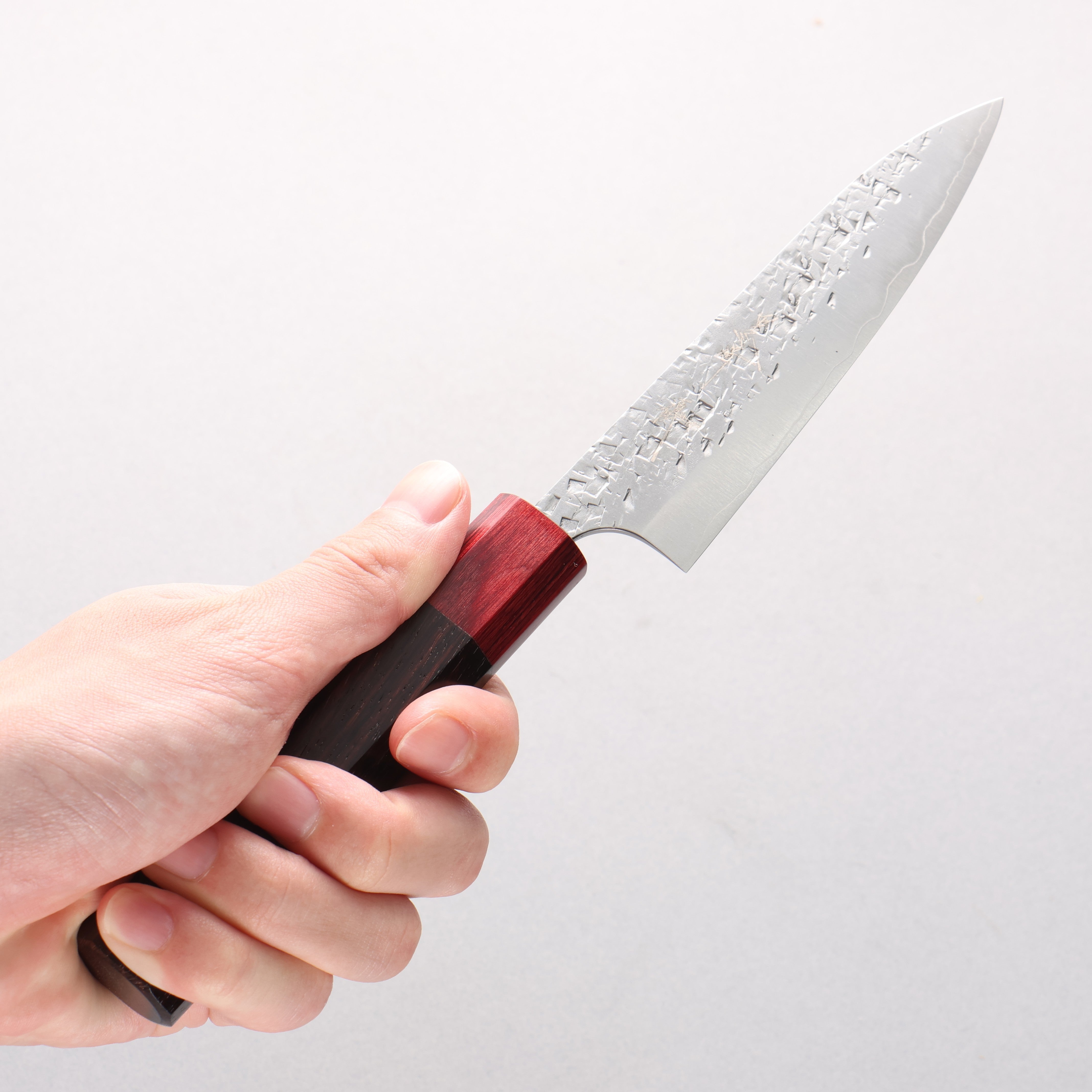 Yu Kurosaki Shizuku SG2 Hammered Petty-Utility 120mm Rosewood (ferrule: Red Pakka wood) Handle - Seisuke Knife