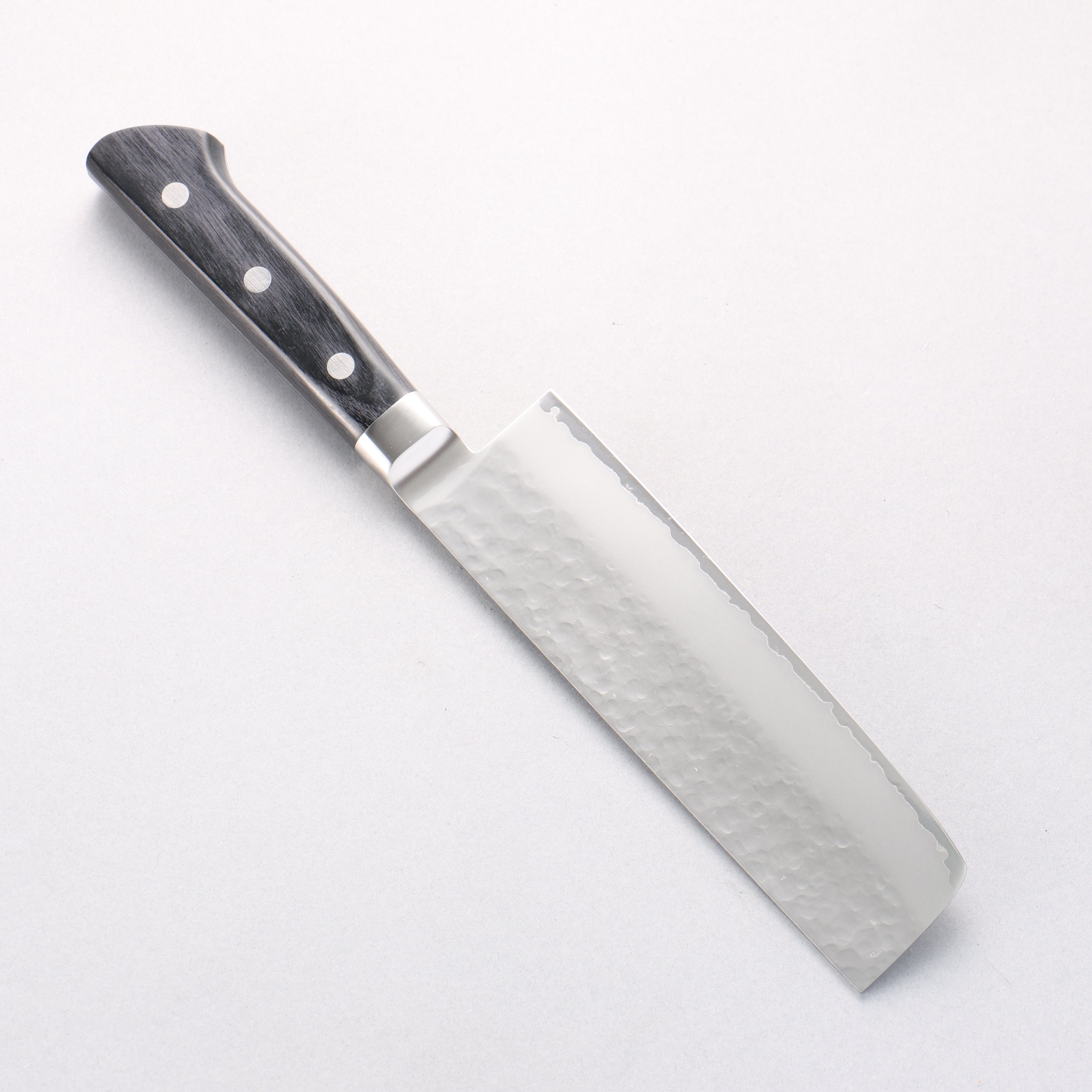 Seisuke VG5 Hammered Kasumitogi Nakiri 160mm Black Pakka wood Handle - Seisuke Knife