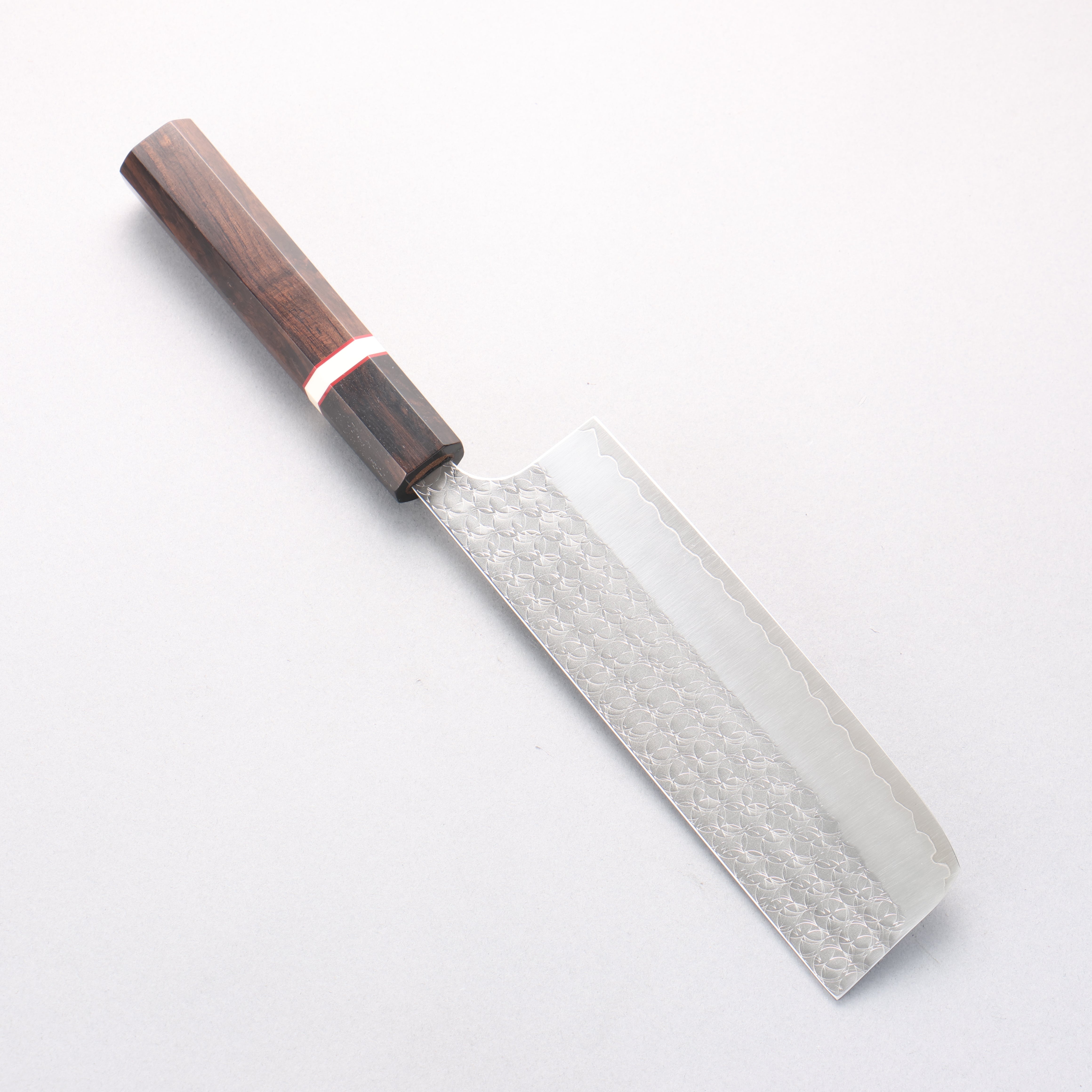 Yoshimi Kato Minamo SG2 Hammered Nakiri 165mm Ebony (White Ring) Handle - Seisuke Knife
