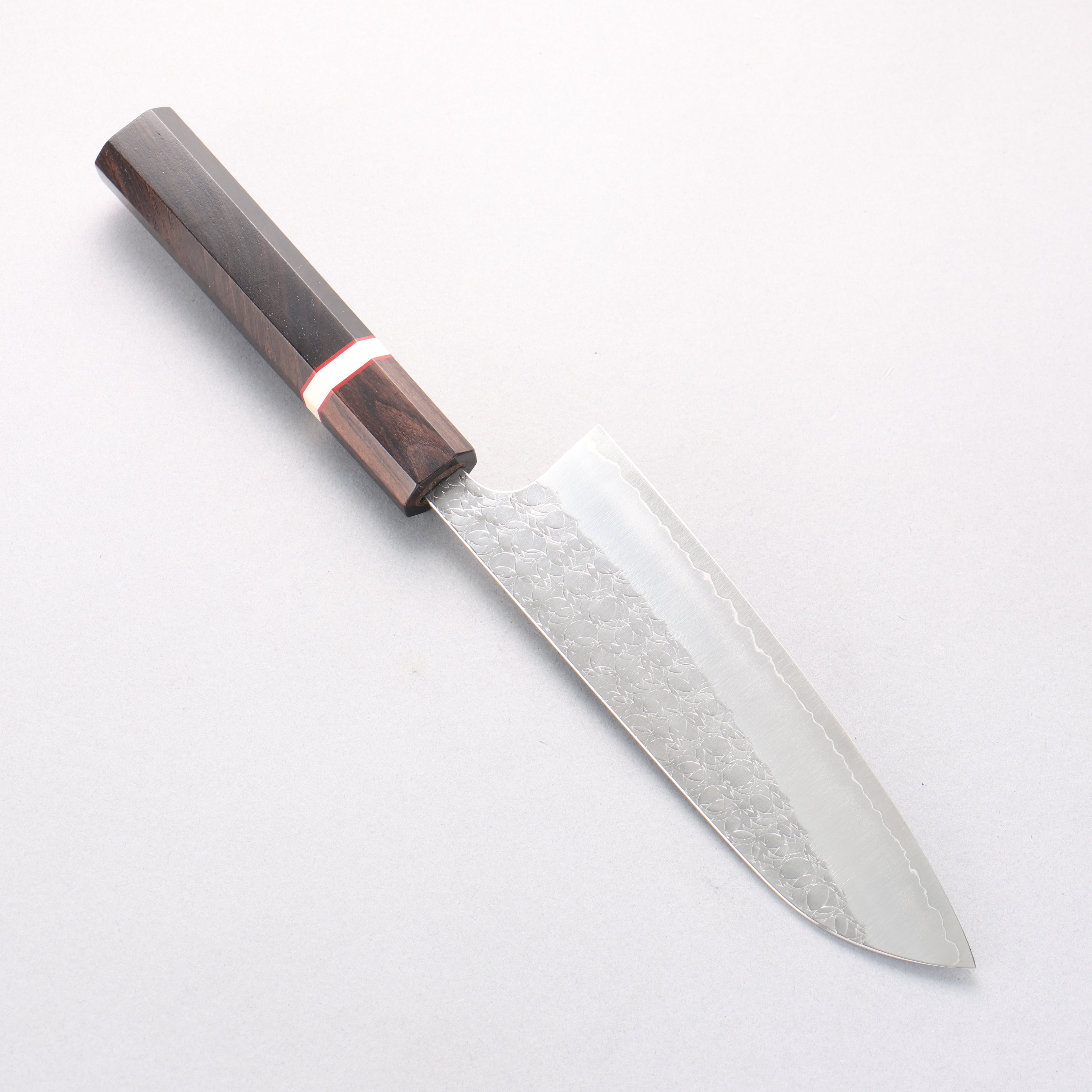 Yoshimi Kato Minamo SG2 Hammered Santoku 170mm Ebony (White Ring) Handle - Seisuke Knife