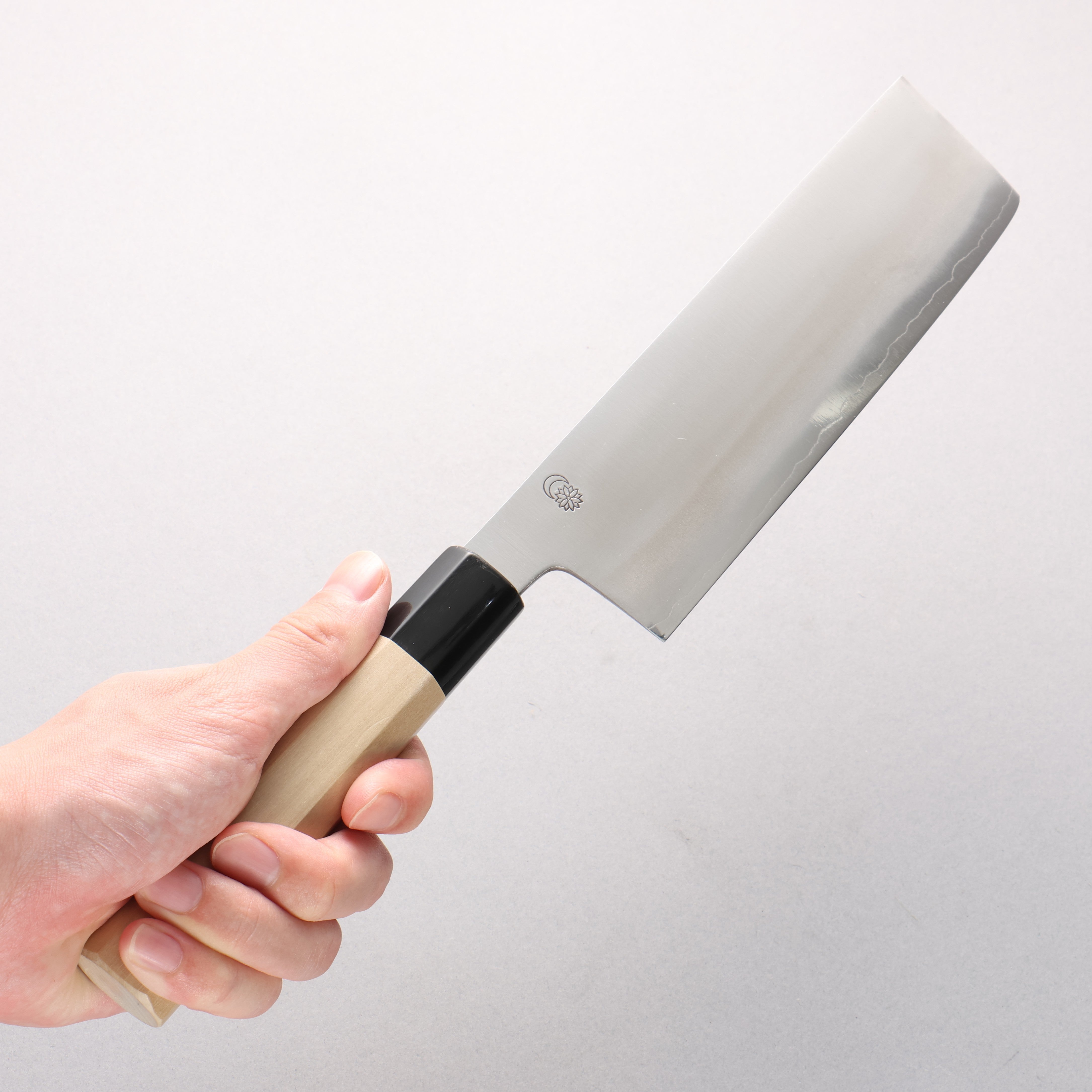 Kikuzuki Silver Steel No.3 Bokashi Nakiri 180mm Magnolia Handle - Seisuke Knife