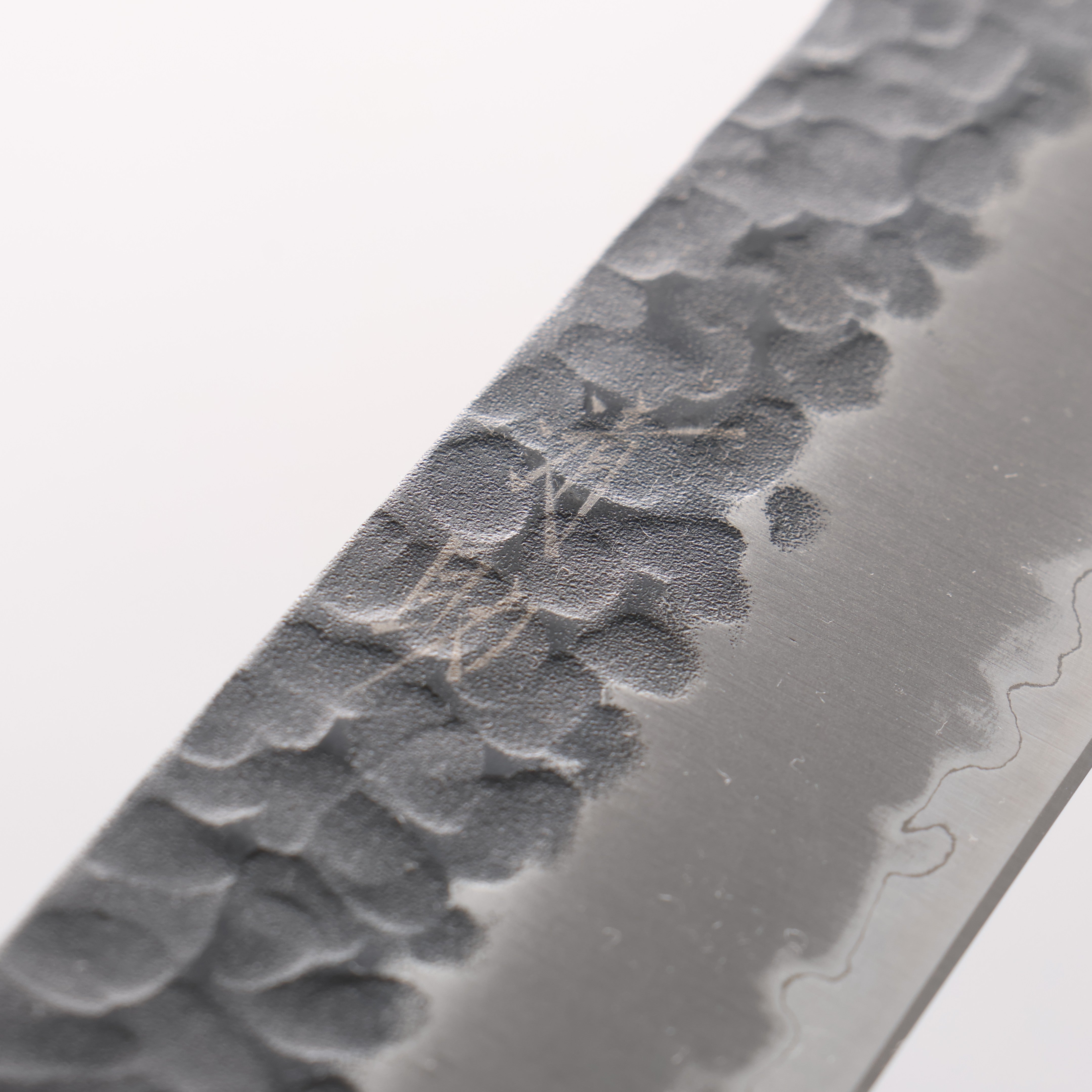 Seisuke Kokubyaku Blue Super Hammered Kurouchi Sujihiki 240mm Shitan Handle - Seisuke Knife