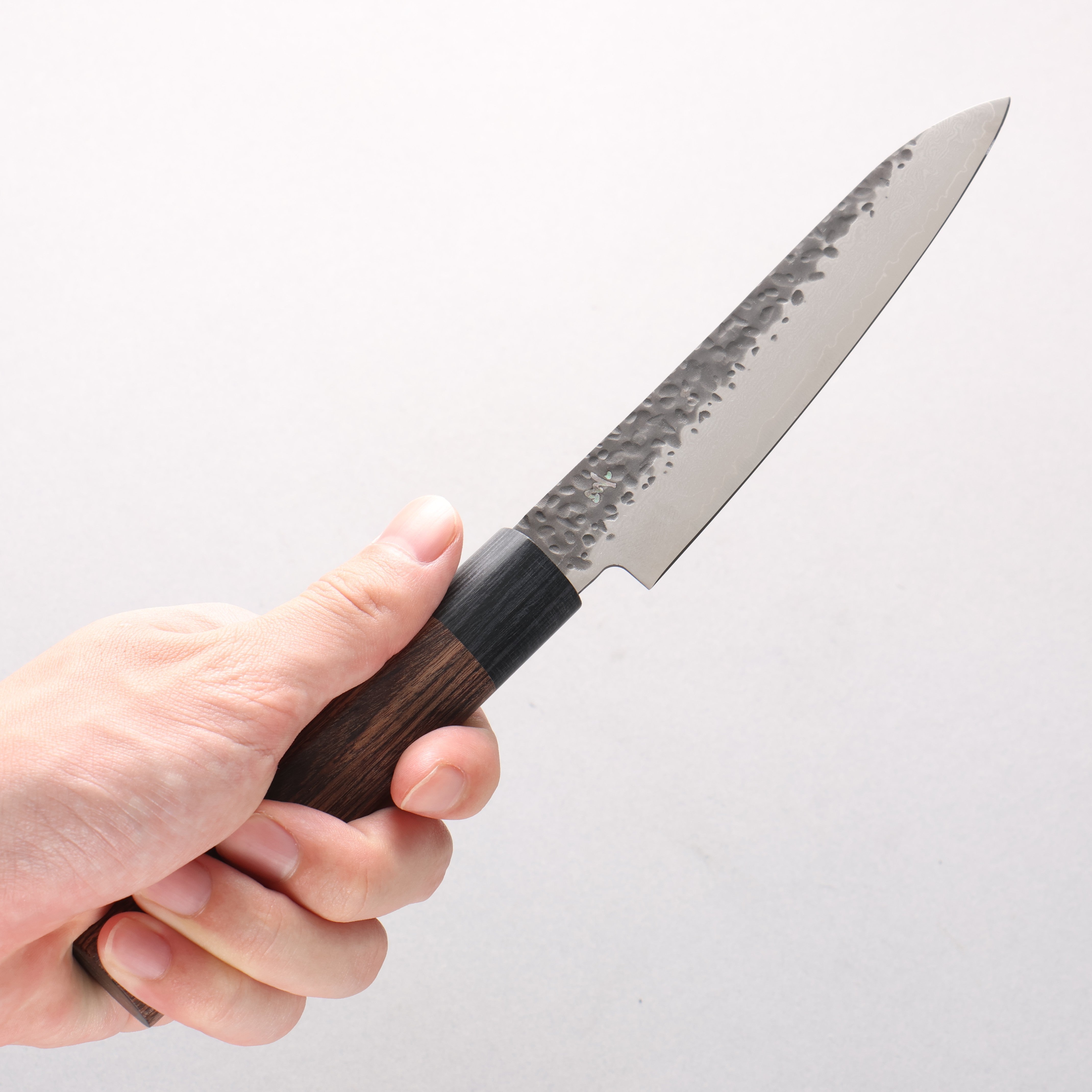 Shizu Gen VG10 Hammered Kurouchi Petty-Utility 130mm Brown Pakkawood Handle - Seisuke Knife