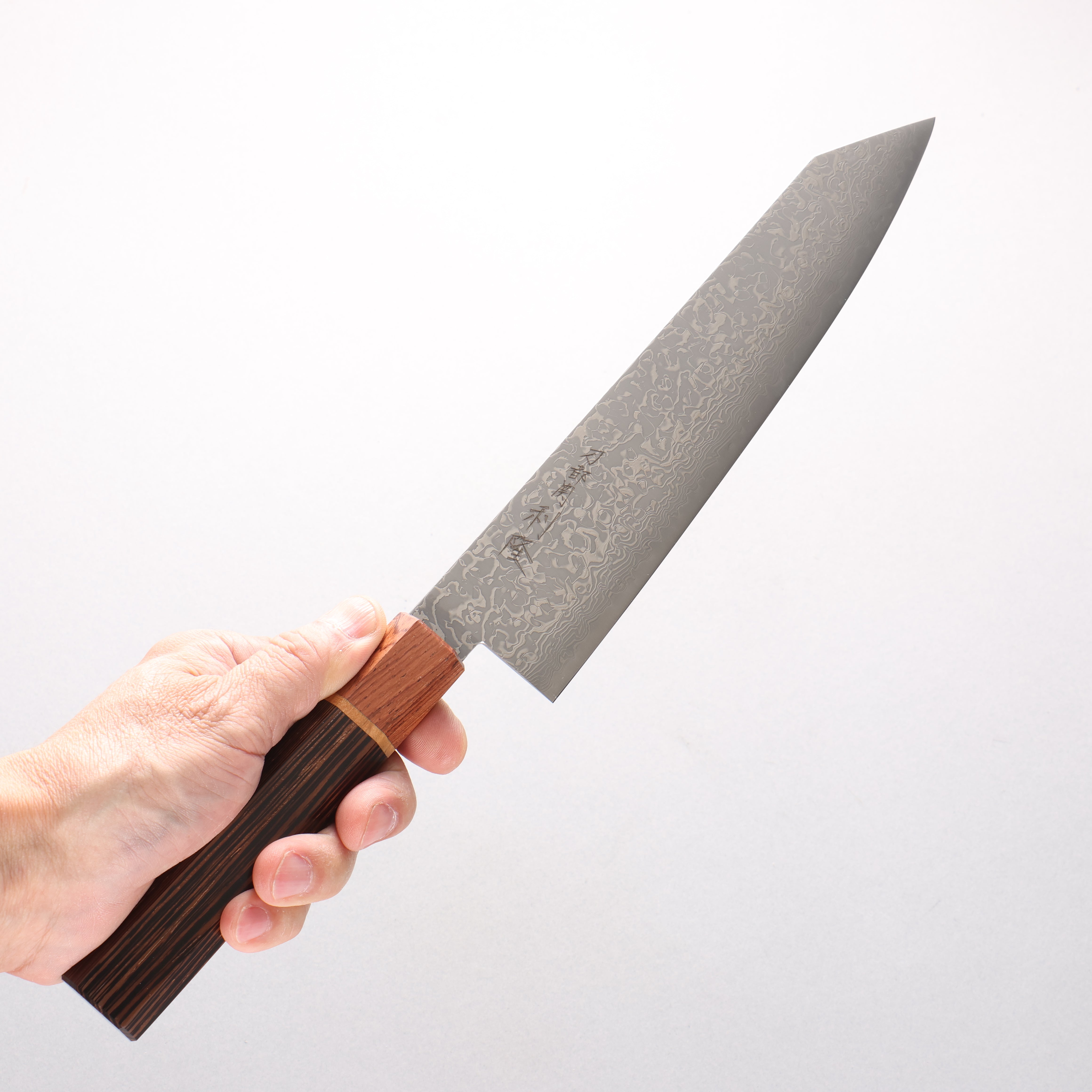 Toshitaka VG10 15 Layer Damascus Kiritsuke Gyuto 210mm Wenge with Cherry Ring (ferrule: Rosewood) Handle - Seisuke Knife