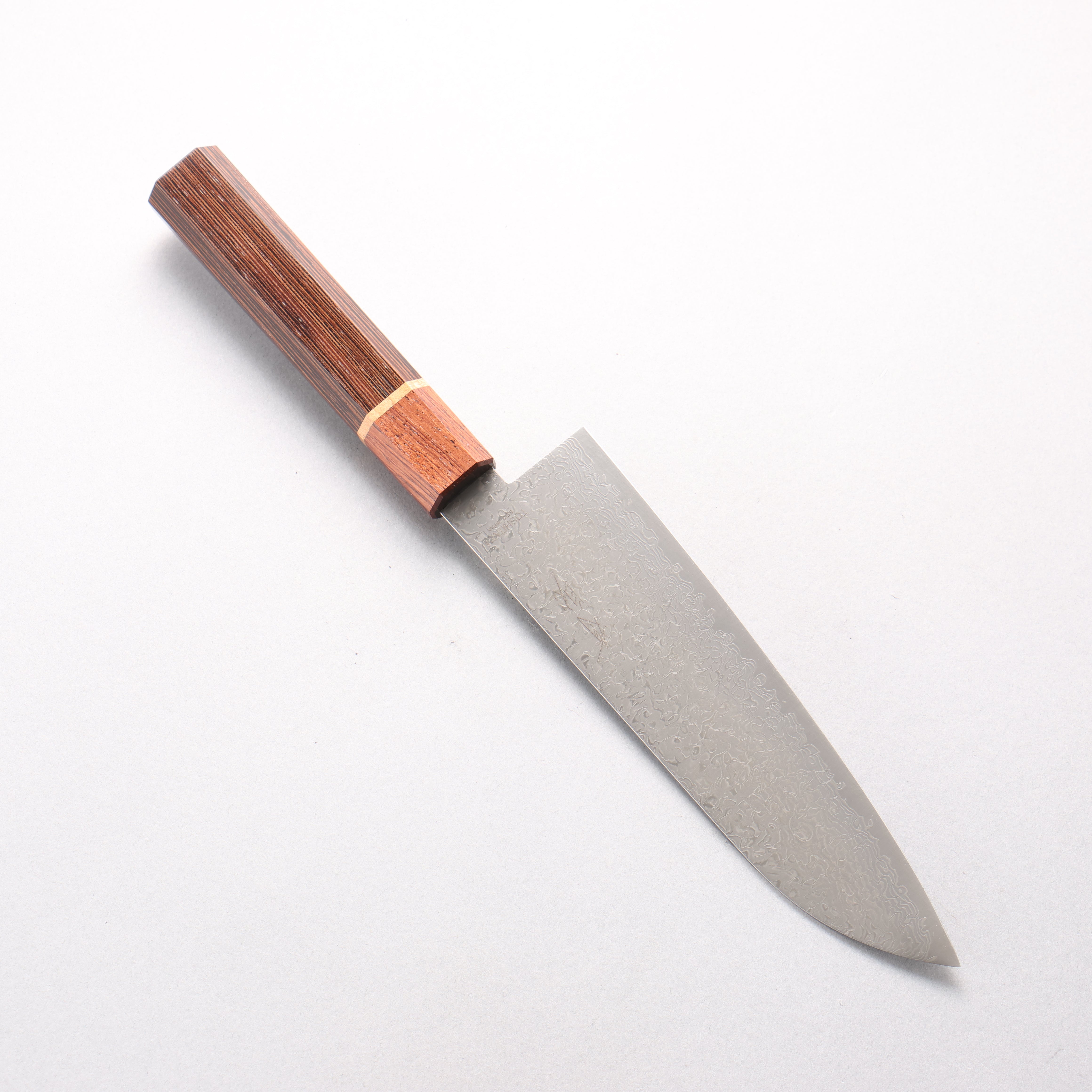 Toshitaka VG10 15 Layer Damascus Santoku 180mm Wenge with Cherry Ring (ferrule: Rosewood) Handle - Seisuke Knife