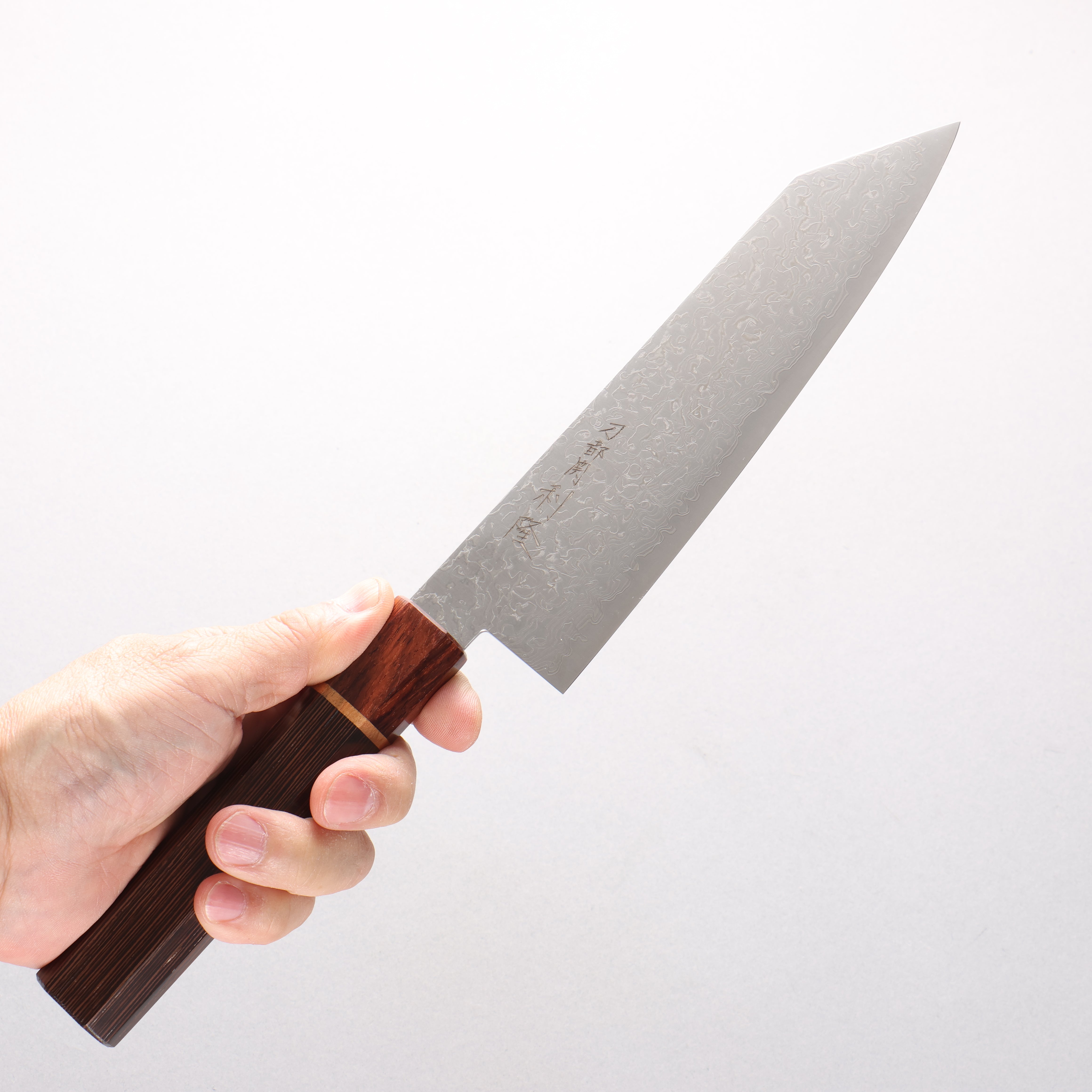 Toshitaka VG10 15 Layer Damascus Kiritsuke Santoku 180mm Wenge with Cherry Ring (ferrule: Rosewood) Handle - Seisuke Knife
