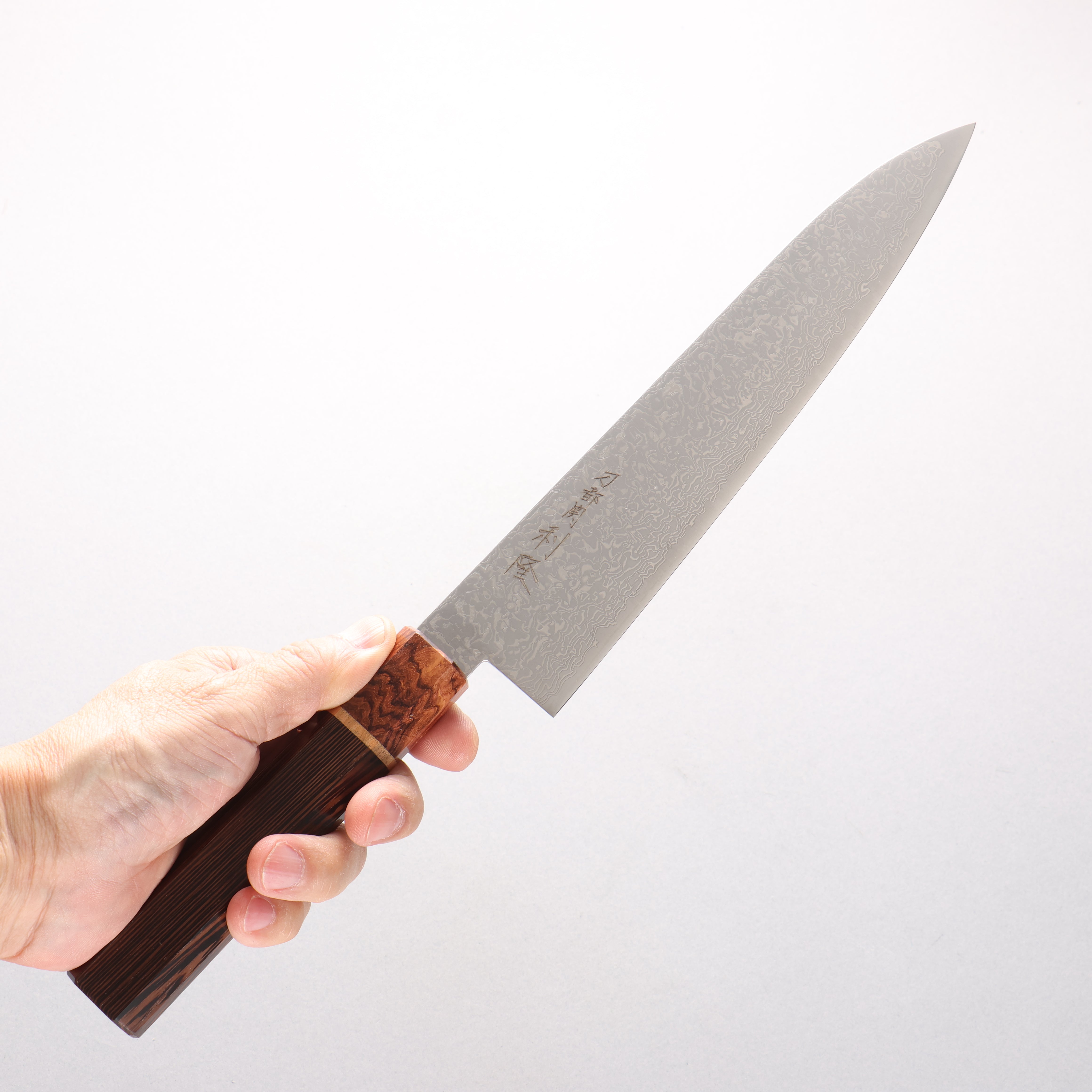 Toshitaka VG10 15 Layer Damascus Gyuto 210mm Wenge with Cherry Ring (ferrule: Rosewood) Handle - Seisuke Knife