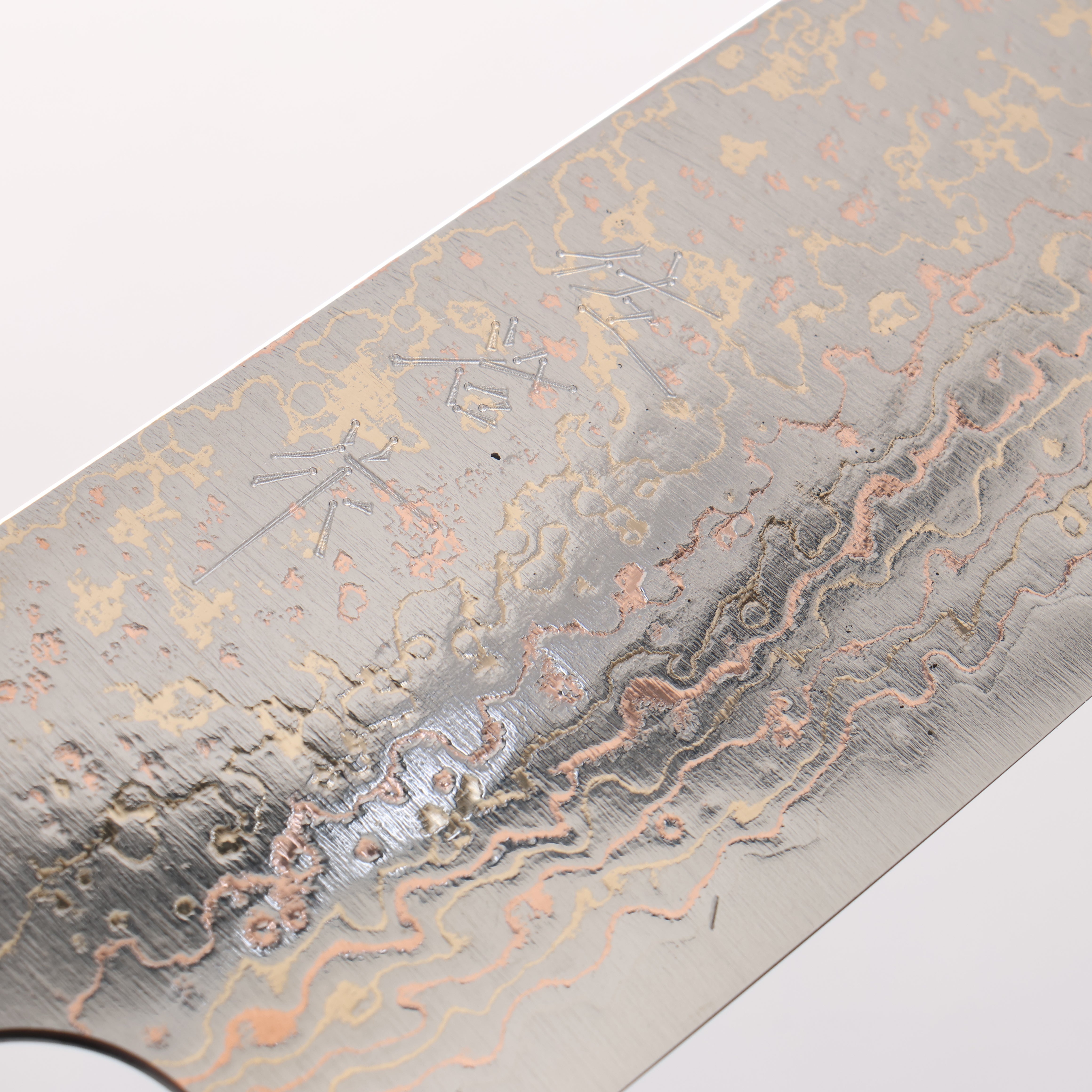 Takeshi Saji VG10w Colored Damascus Migaki Finished Bunka 180mm Kumiko (Wood Mosaic) Handle - Seisuke Knife
