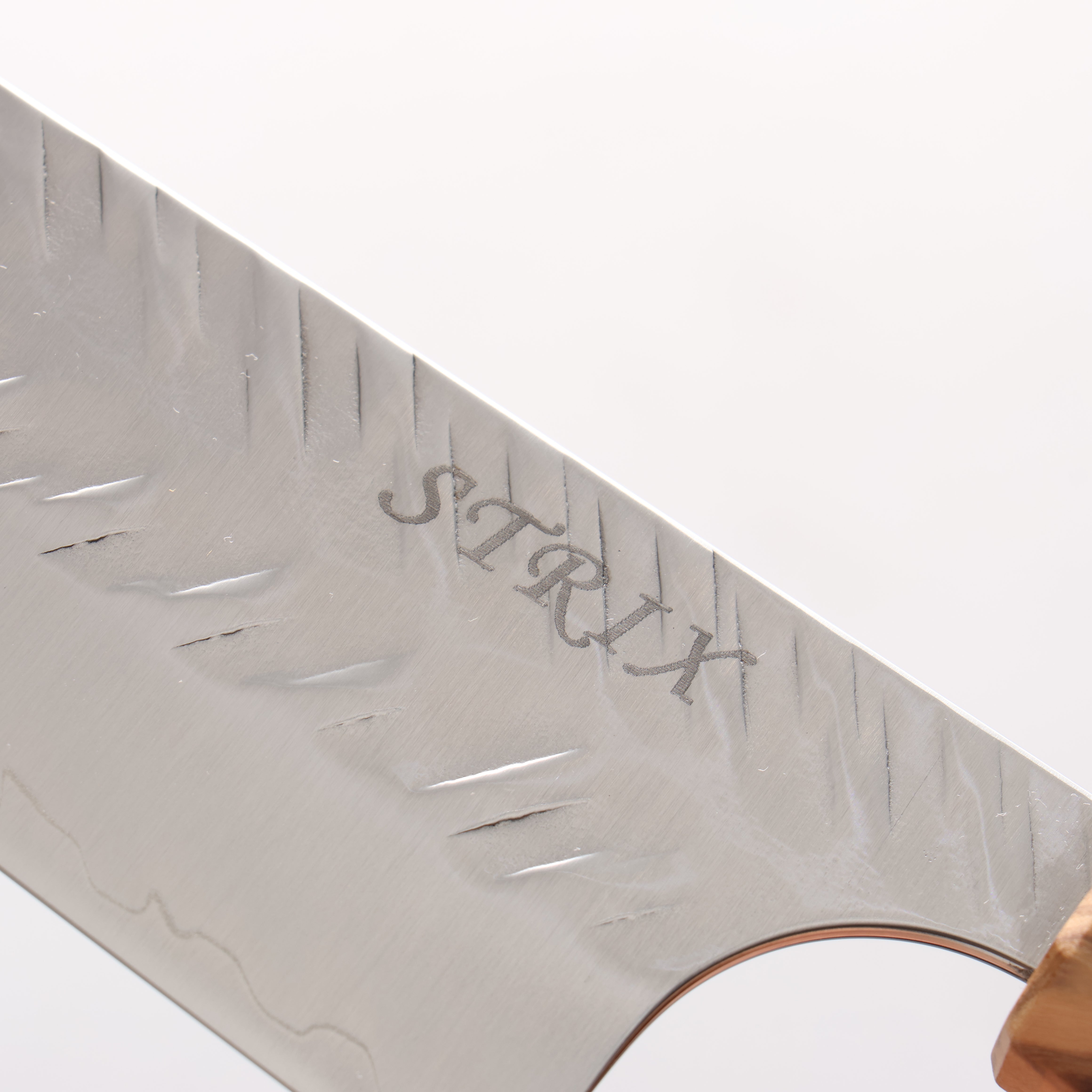 Yoshimi Kato SPG STRIX Hammered (V) Kiritsuke Gyuto 210mm Olive Tree and Green Resin Handle - Seisuke Knife
