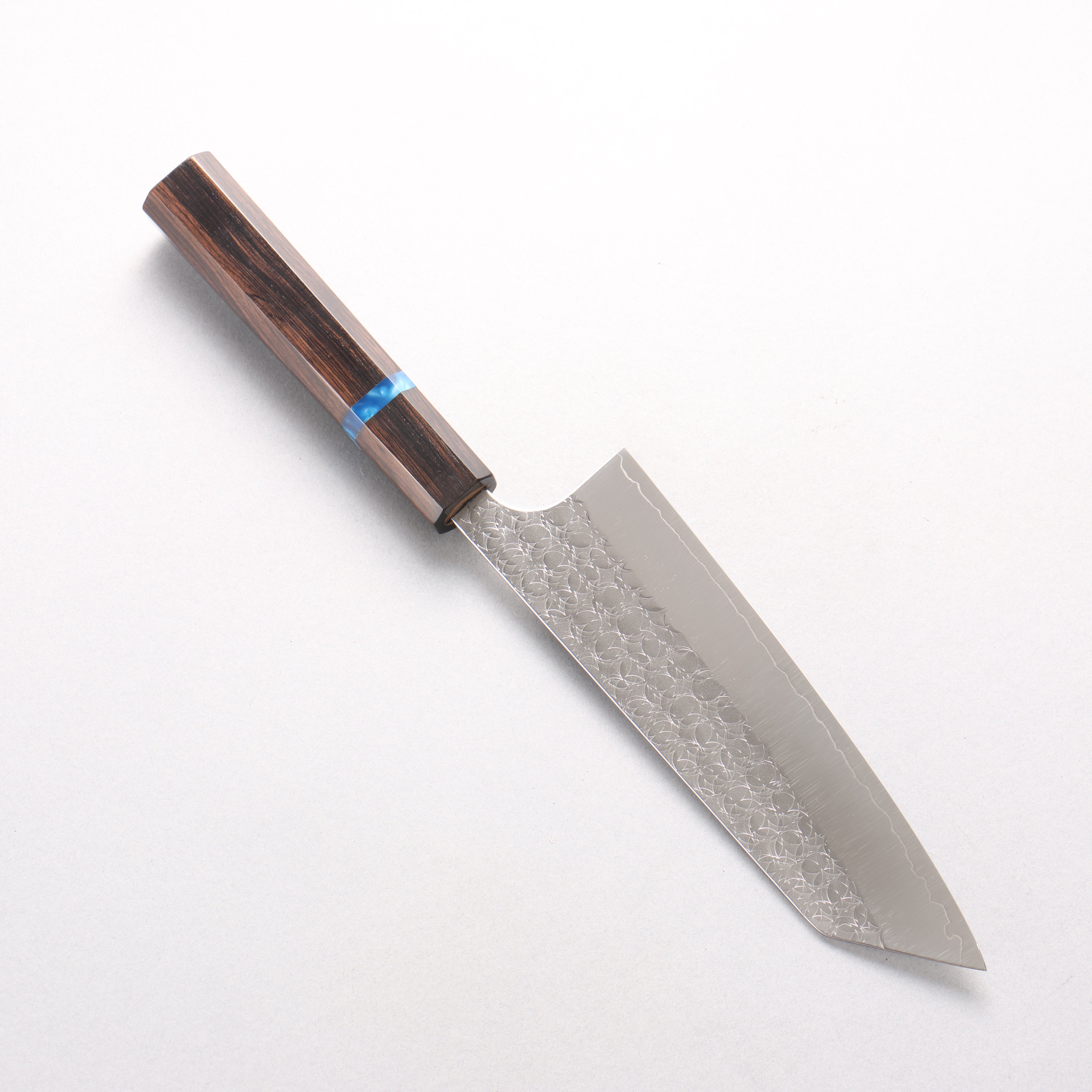Yoshimi Kato Minamo SG2 Hammered Bunka 170mm Ebony (Blue Ring) Handle - Seisuke Knife