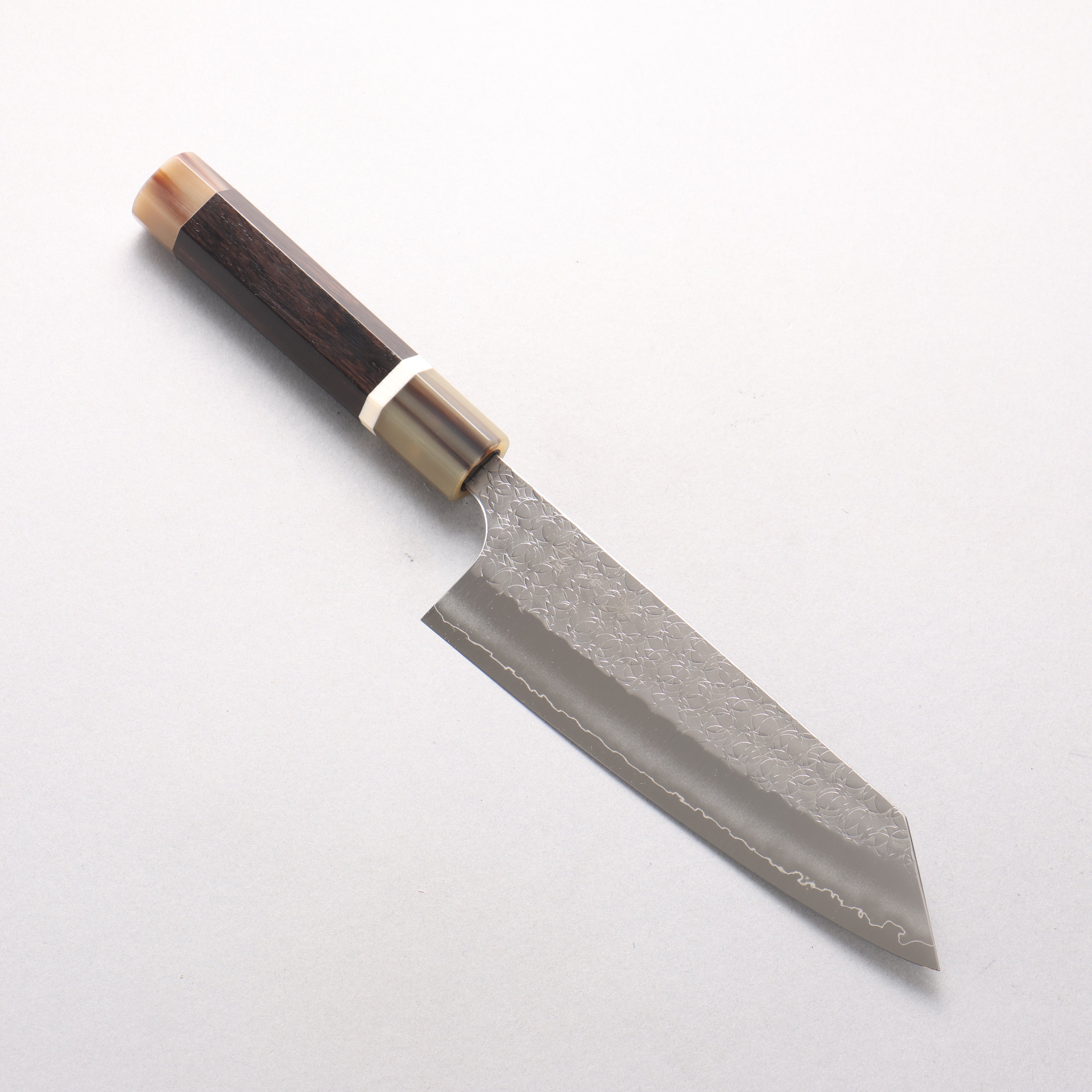 Yoshimi Kato Minamo SG2 Hammered Bunka 170mm African Rosewood (with Double White Buffalo Horn) Handle - Seisuke Knife