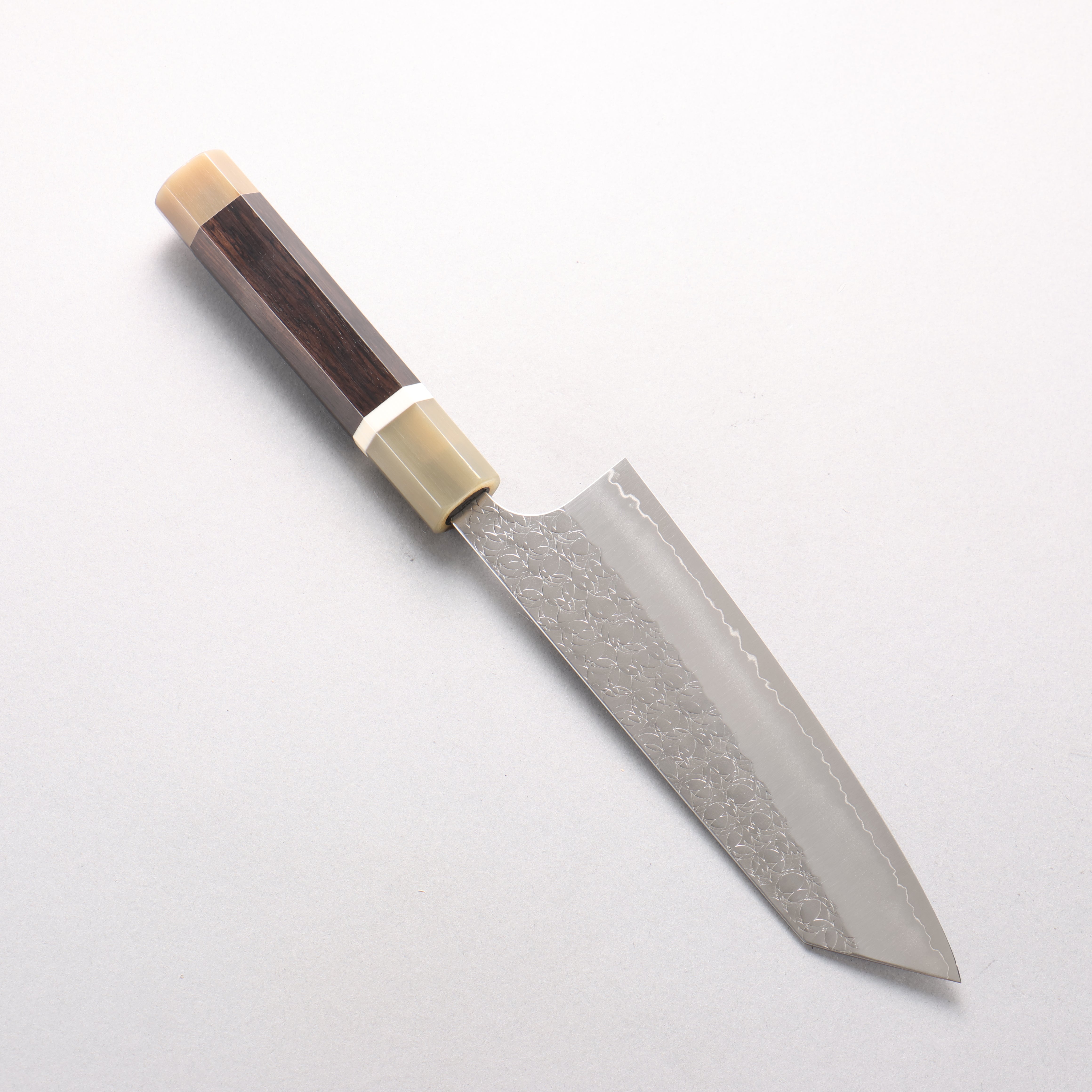 Yoshimi Kato Minamo SG2 Hammered Bunka 170mm African Rosewood (with Double White Buffalo Horn) Handle - Seisuke Knife