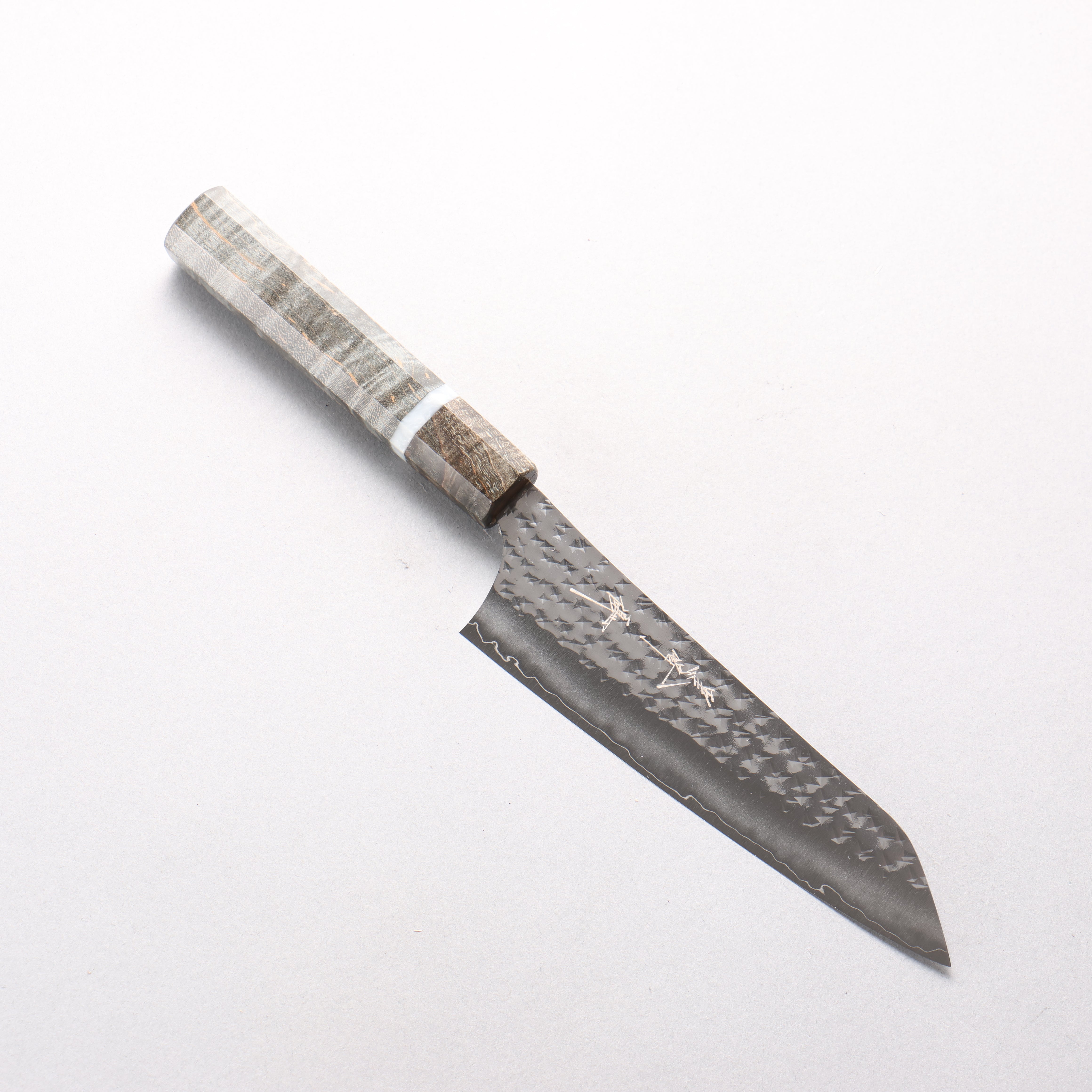 Yu Kurosaki Senko Ei SG2 Hammered Small Bunka 150mm Stabilized Burl (White Ring) Handle - Seisuke Knife