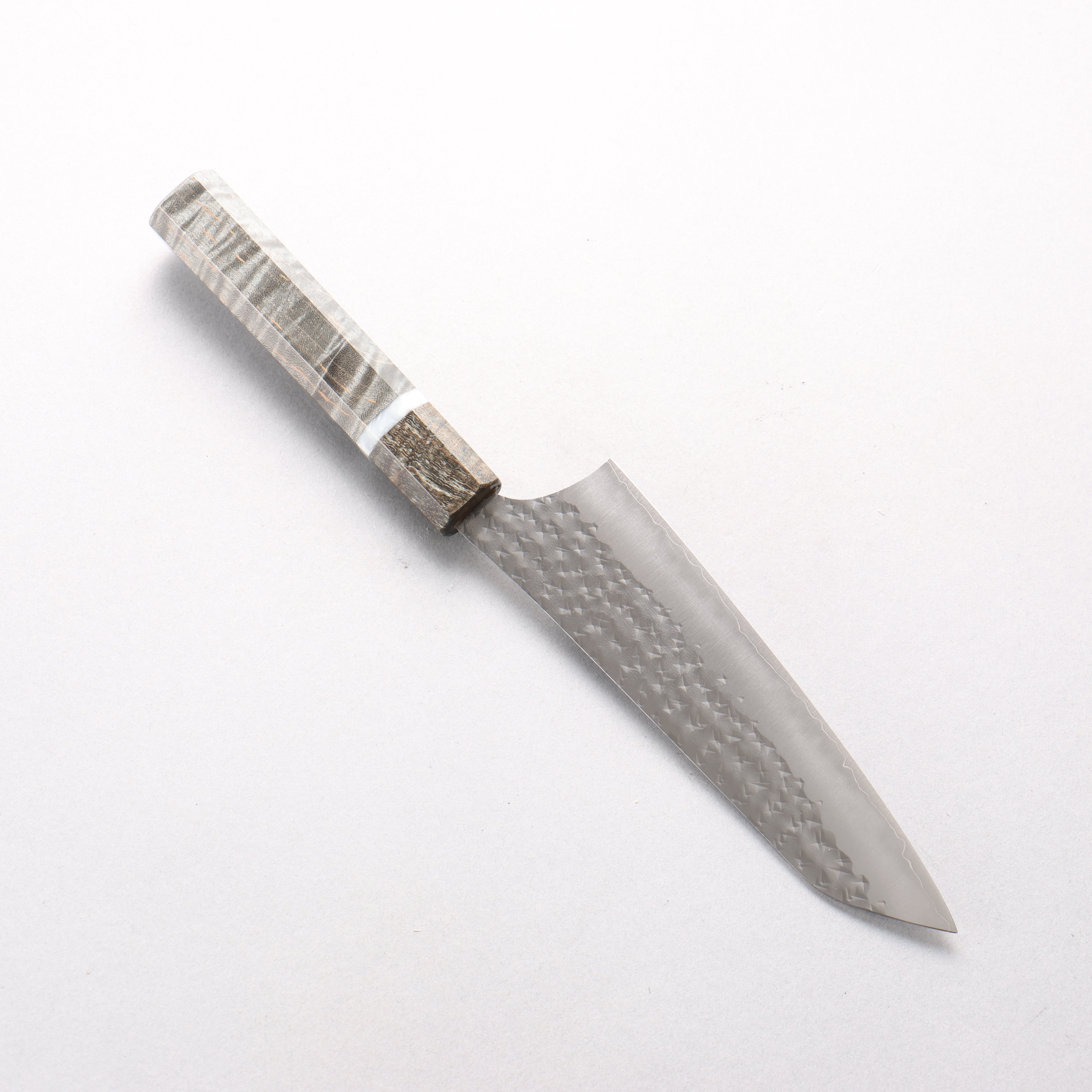 Yu Kurosaki Senko Ei SG2 Hammered Small Bunka 150mm Stabilized Burl (White Ring) Handle - Seisuke Knife