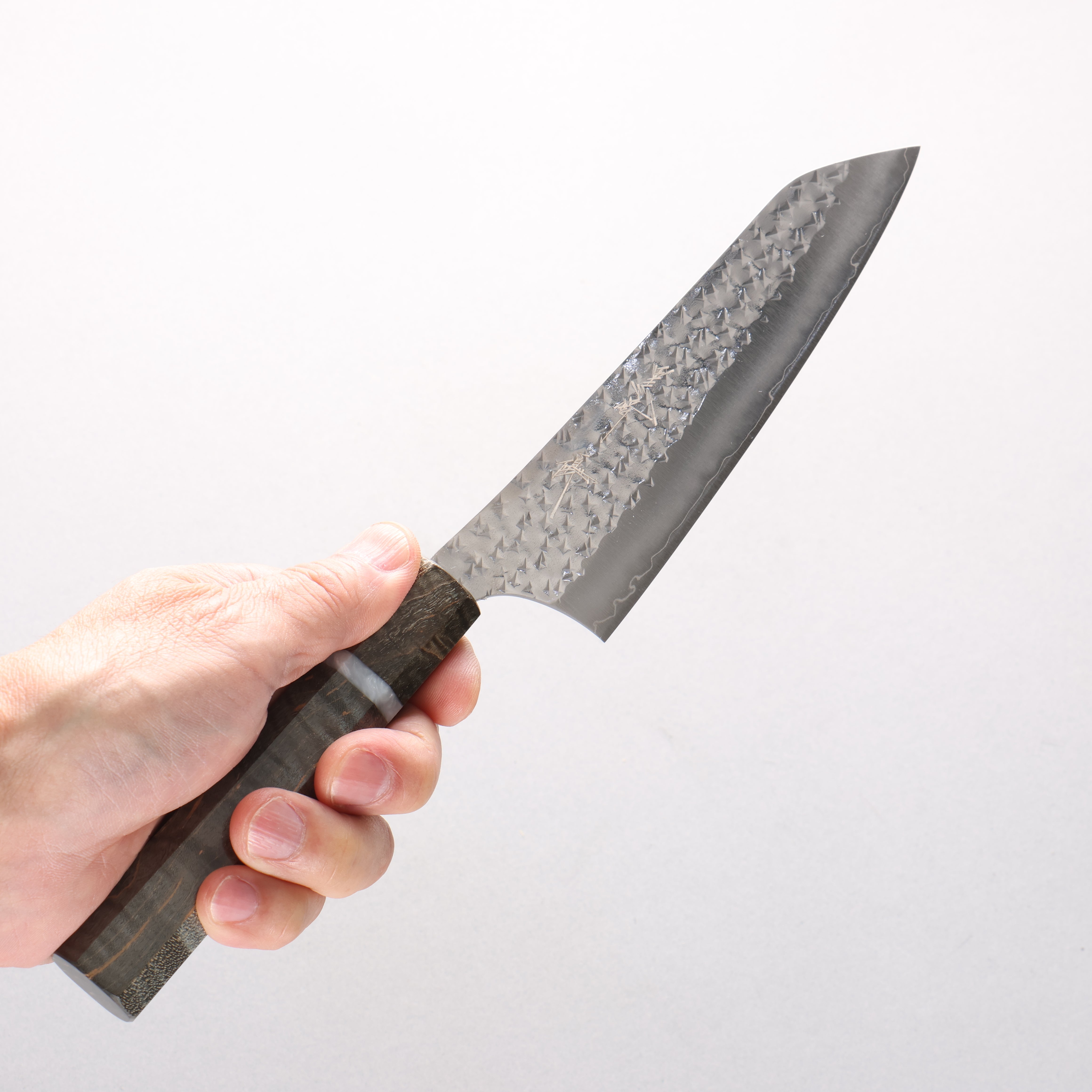 Yu Kurosaki Senko Ei SG2 Hammered Small Bunka 150mm Stabilized Burl (White Ring) Handle - Seisuke Knife