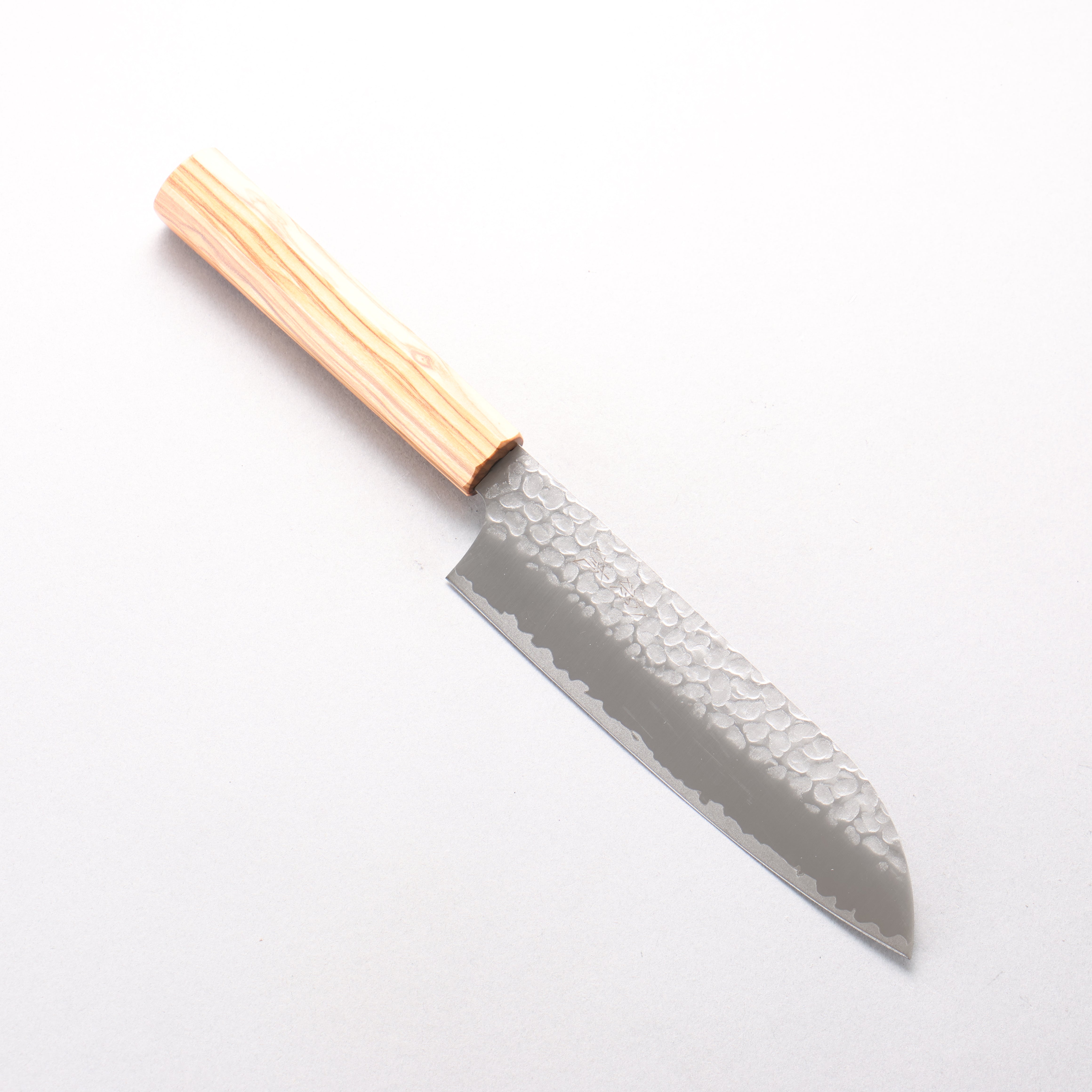 Oul VG10 Hammered Santoku 165mm Olive tree Handle - Seisuke Knife