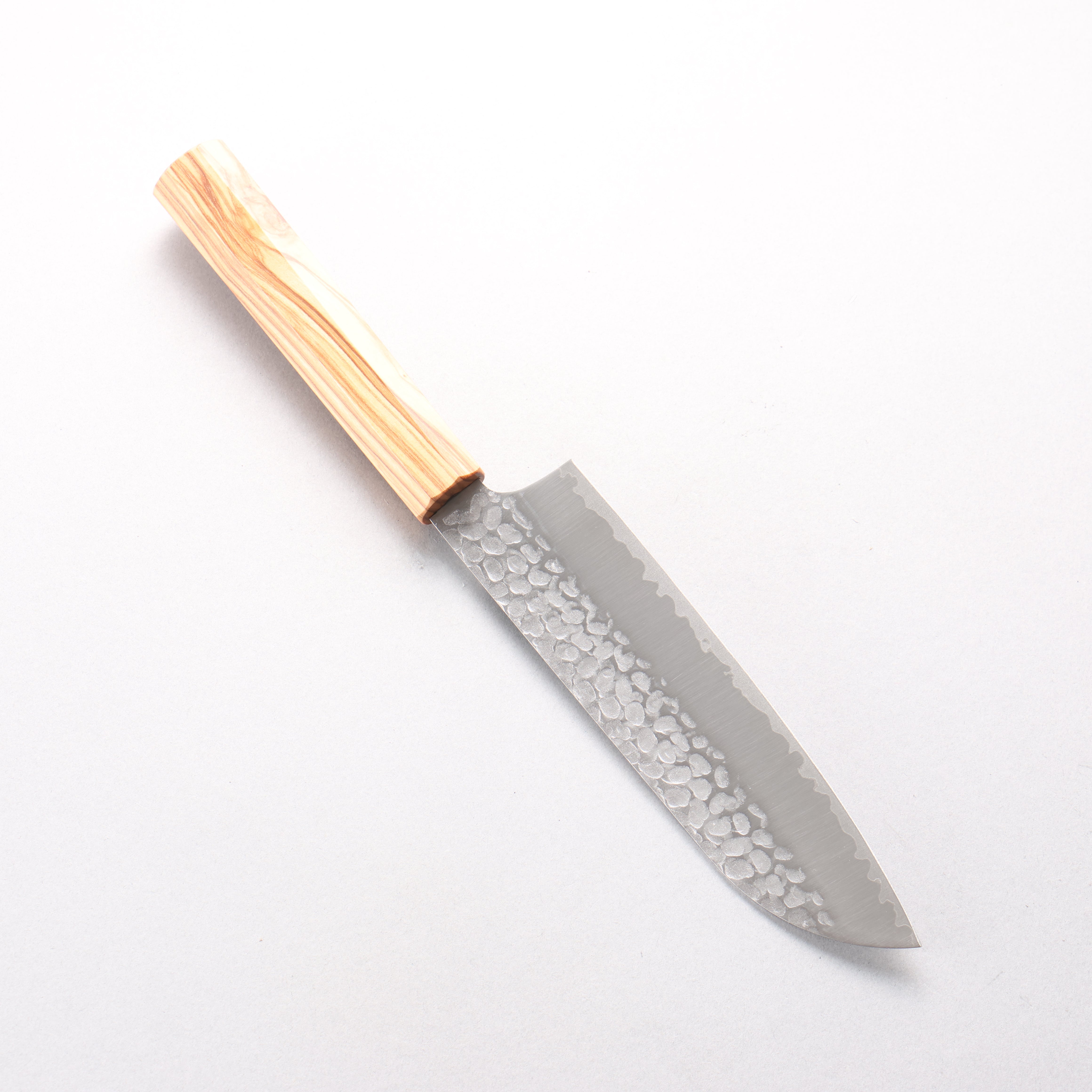 Oul VG10 Hammered Santoku 165mm Olive tree Handle - Seisuke Knife