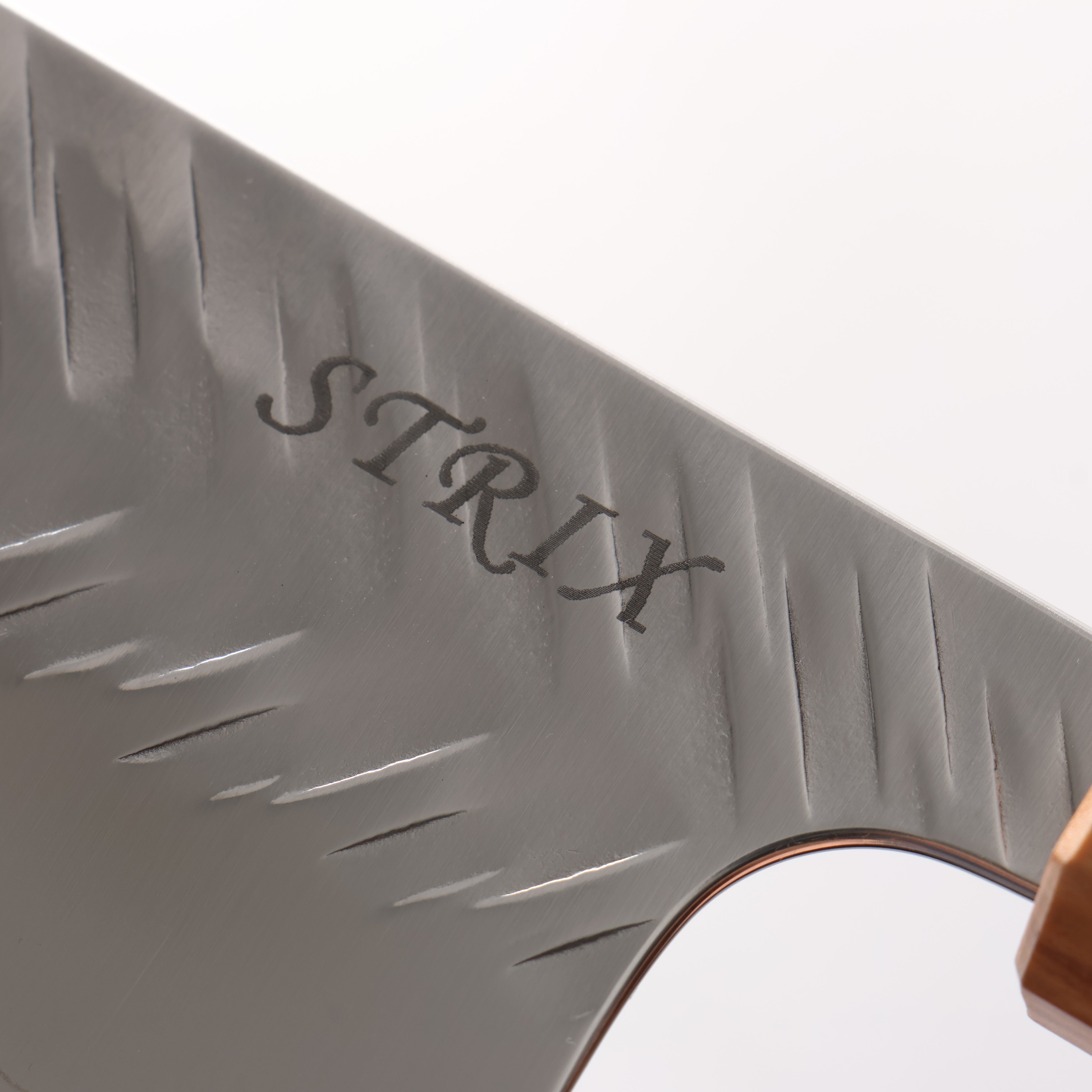 Yoshimi Kato SPG STRIX Hammered (V) Nakiri 165mm Olive Tree and Blue Resin Handle