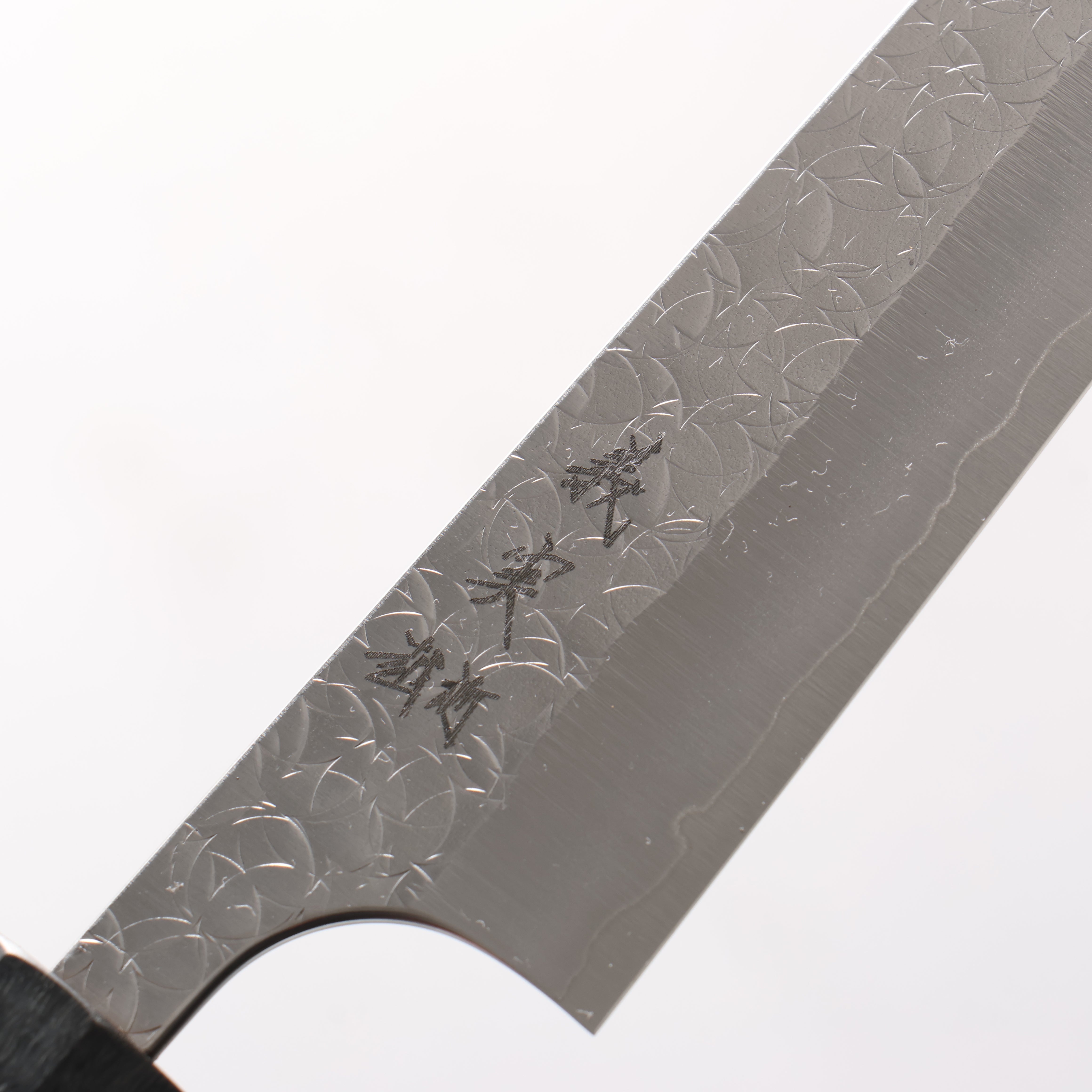 Yoshimi Kato Minamo SG2 Hammered Kiritsuke Petty-Utility 150mm Gray Stabilized Wood (White Ring) Handle