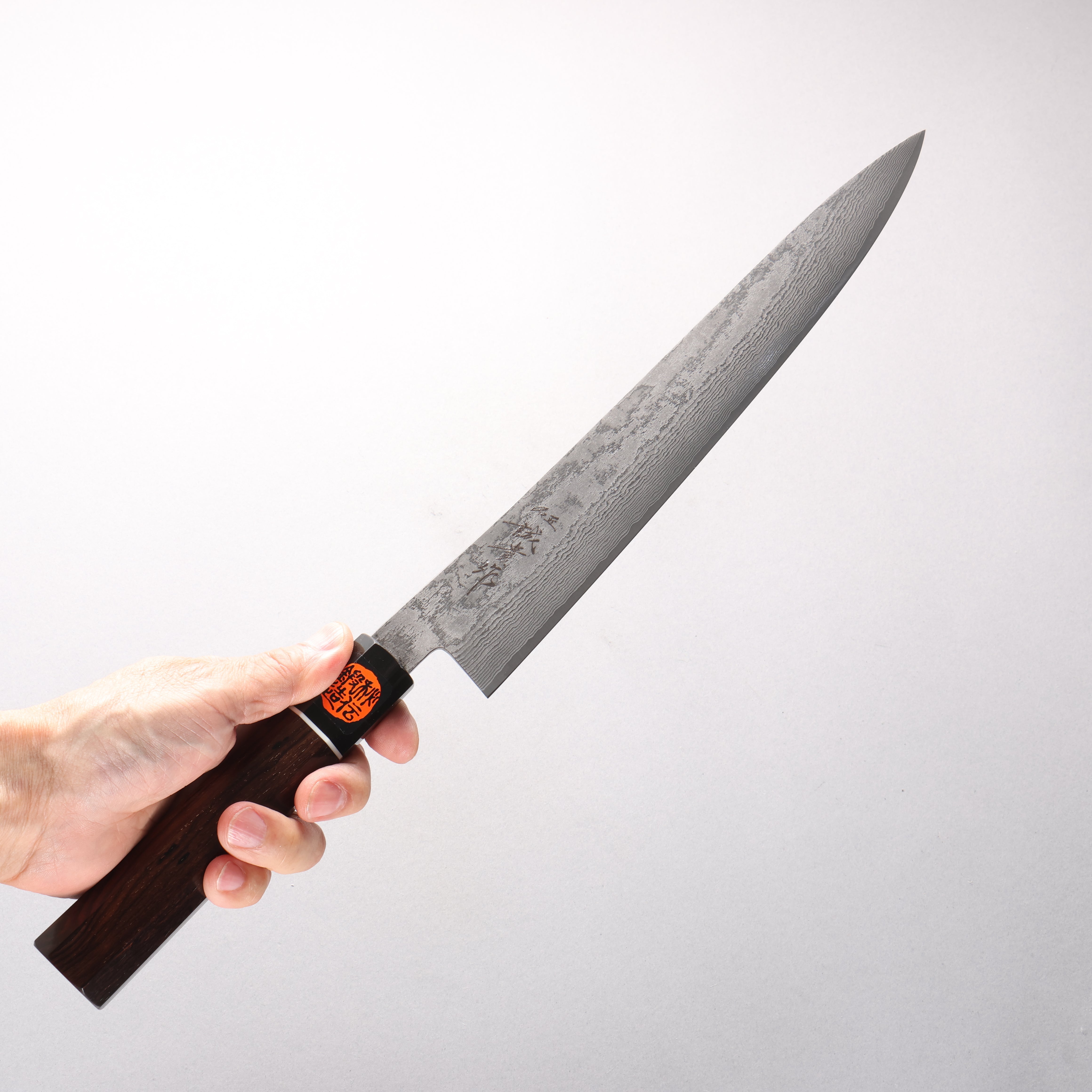 Shigeki Tanaka Habakiri SG2 Damascus Slicer 270mm Ebony Wood Handle