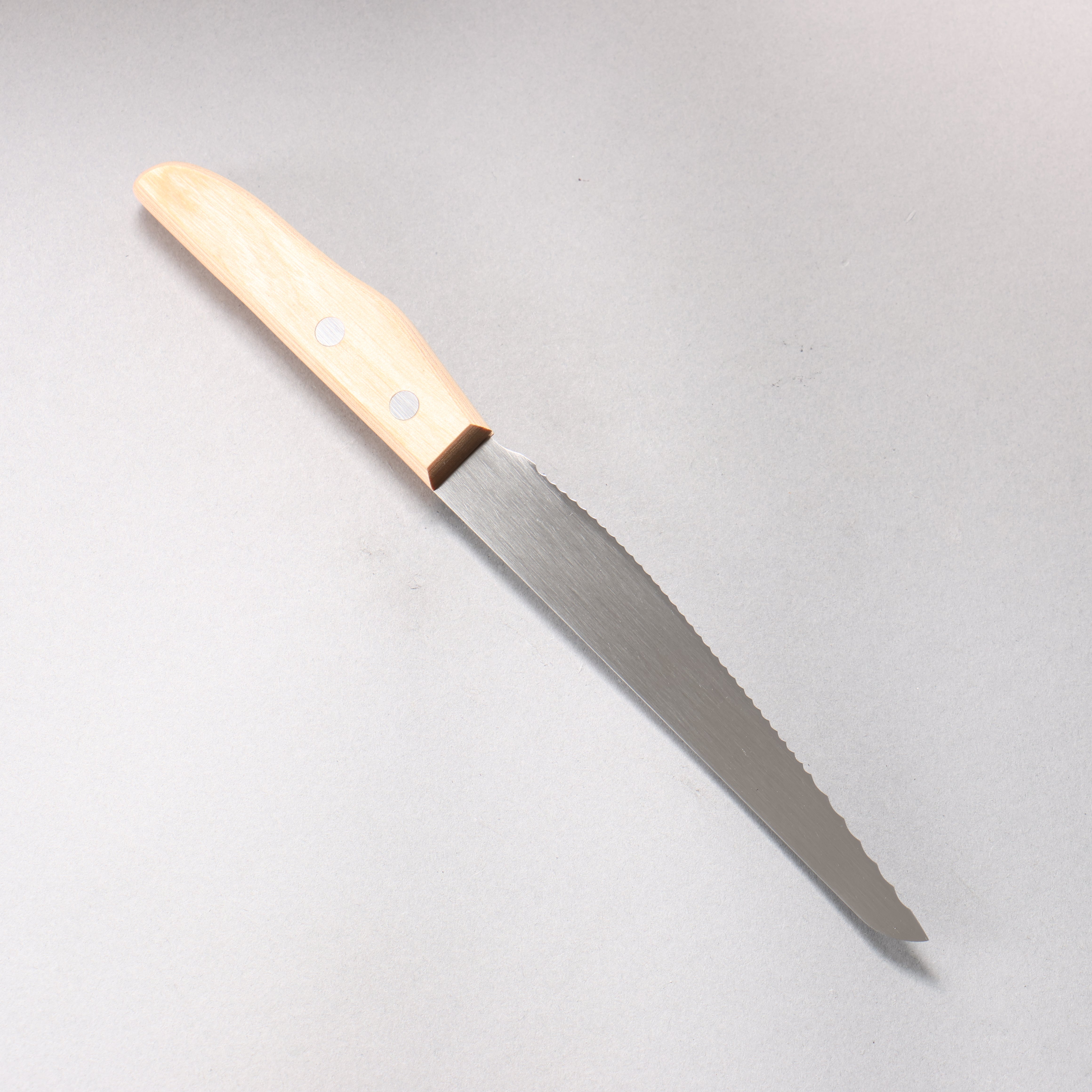 Suncraft Seseragi Molybdenum Vanadium Bread Slicer 140mm Magnolia Handle with Sheath