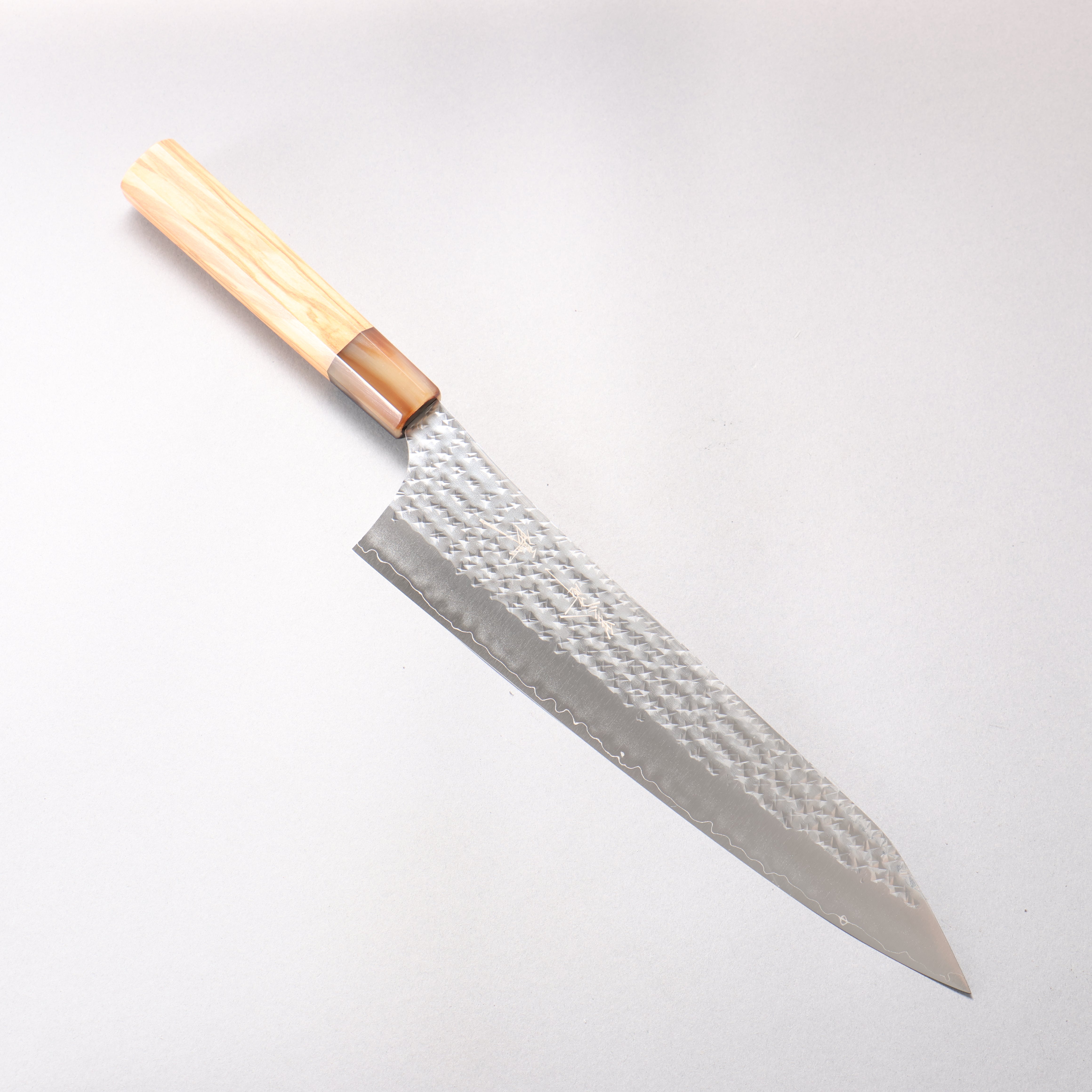 Yu Kurosaki Senko Ei SG2 Hammered Gyuto 240mm Olive tree (ferrule: Water Buffalo Horn) Handle