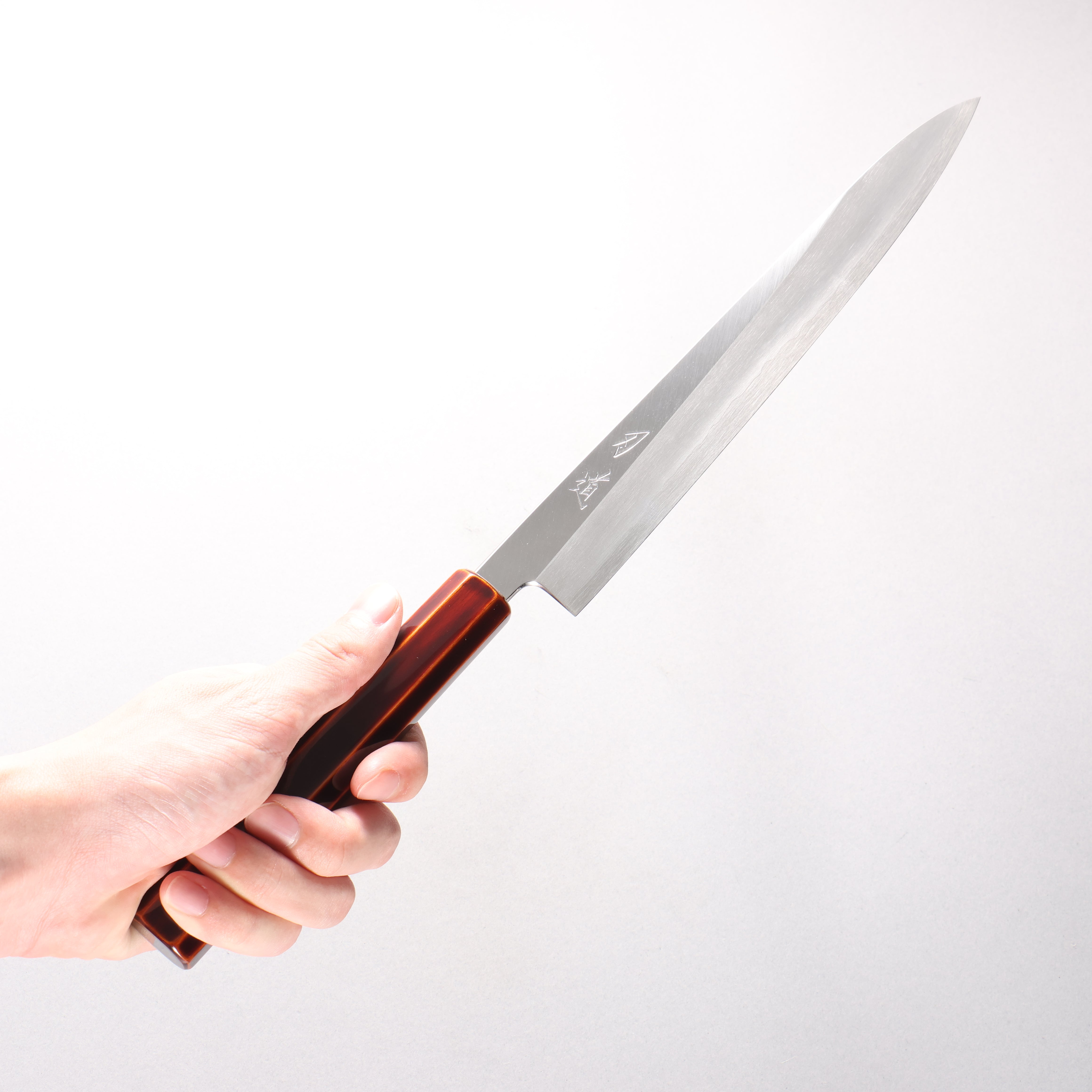 Hado Silver Steel No.3 Migaki Sujihiki 240mm Kijiro-Nuri Lacquered Handle - Seisuke Knife