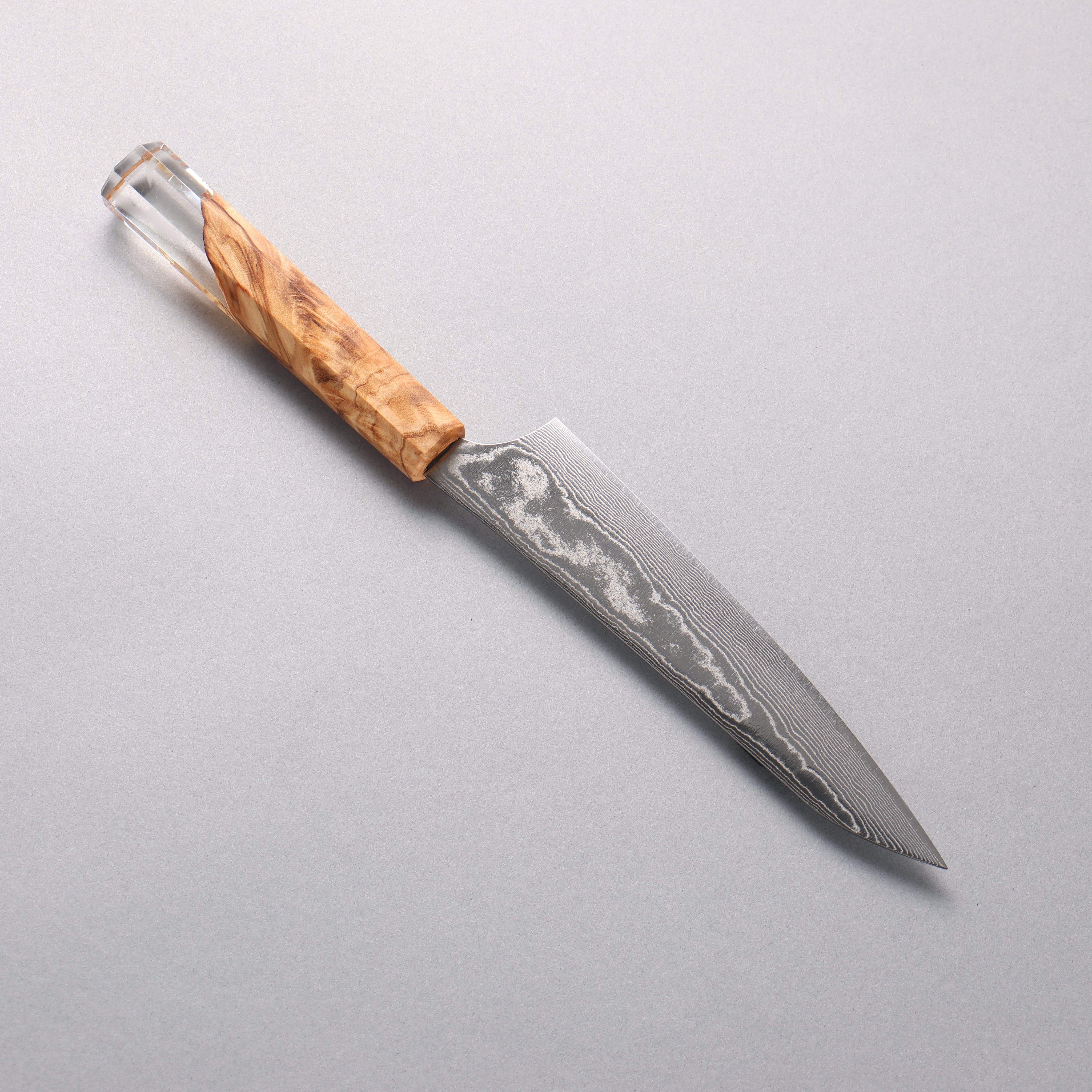 Yu Kurosaki Suiun SG2 Damascus Petty-Utility 150mm Olive Wood & Clear Resin Handle - Seisuke Knife
