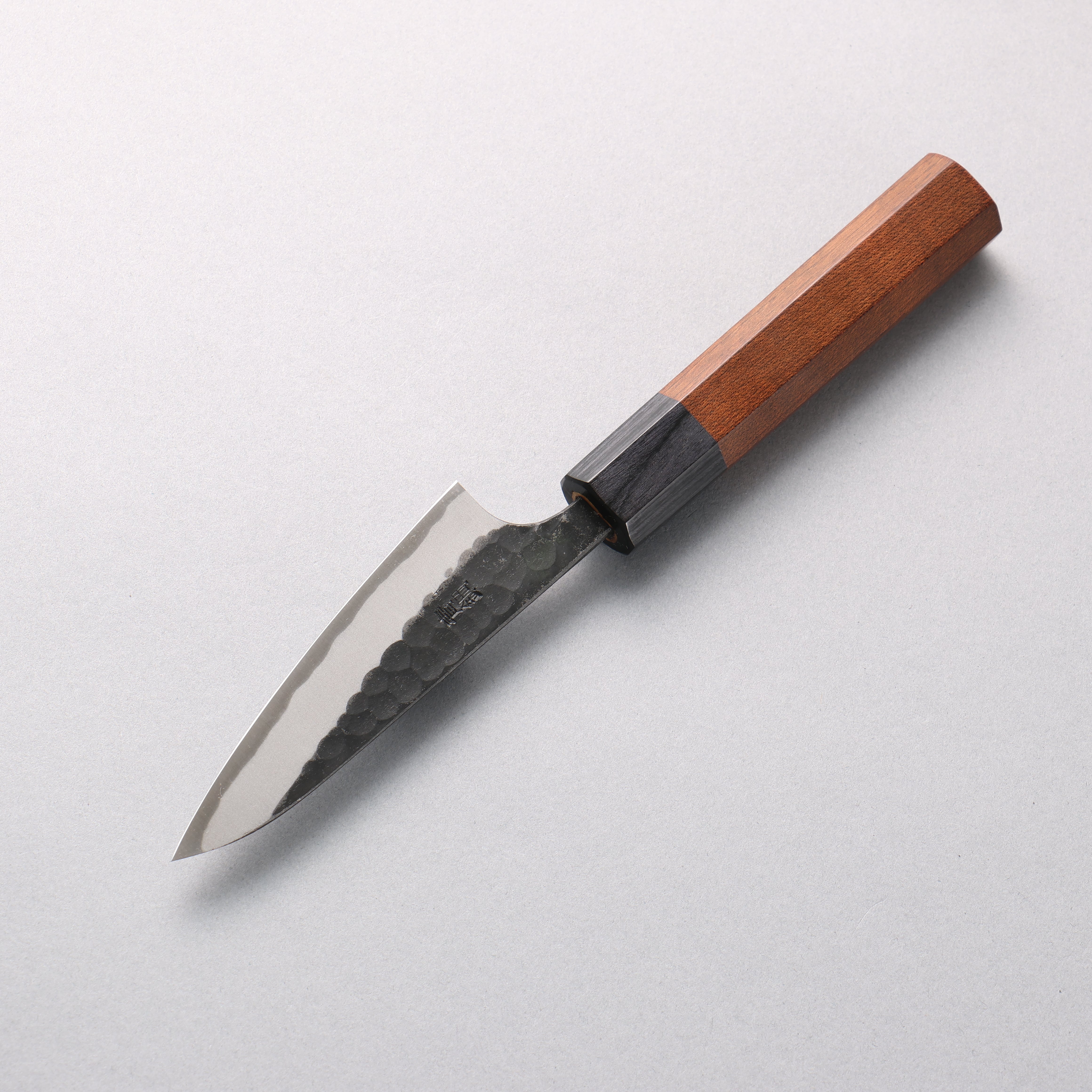 Nao Yamamoto Blue Super Kurouchi Hammered(Maru) Petty-Utility 100mm Maple Stabilized Handle