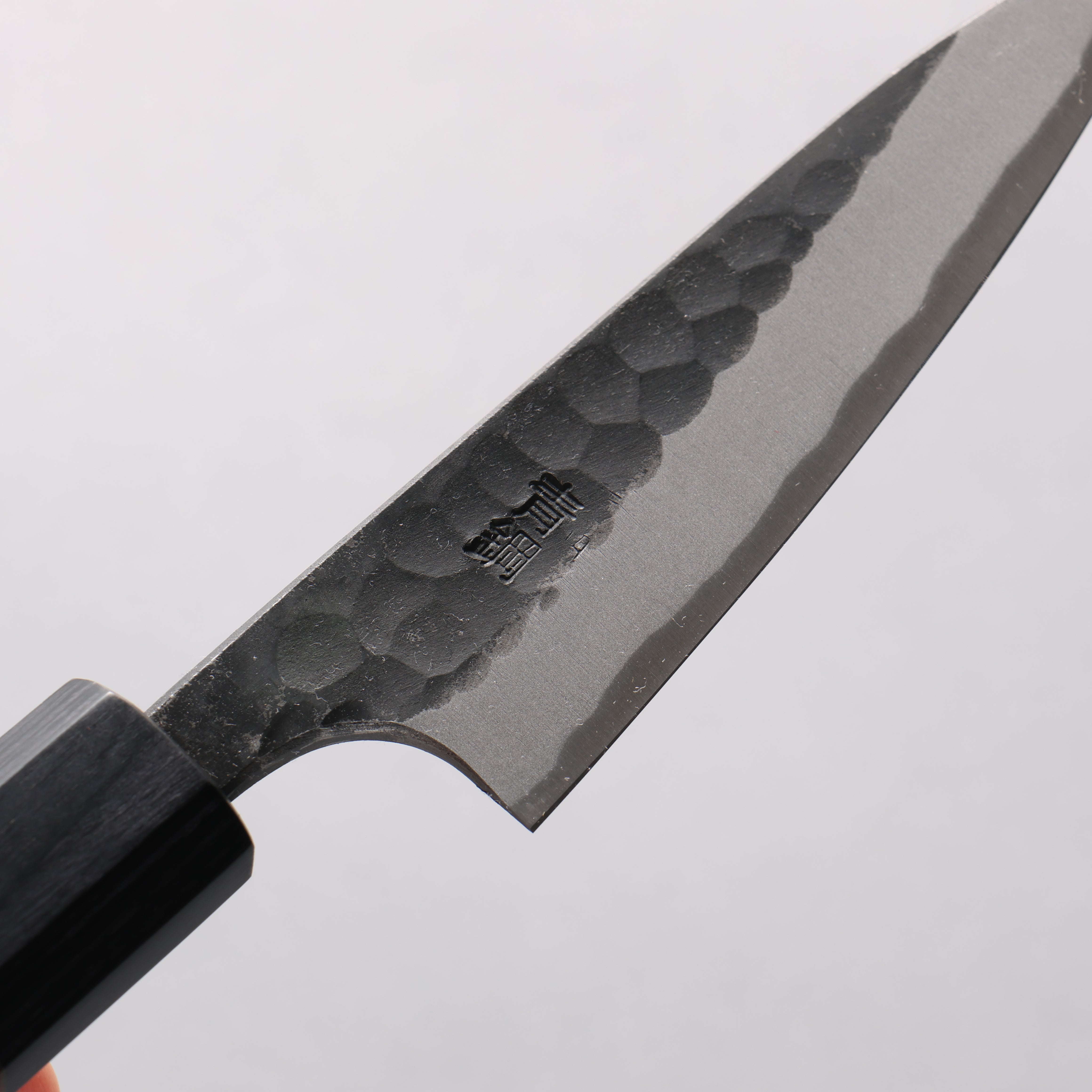 Nao Yamamoto Blue Super Kurouchi Hammered(Maru) Petty-Utility 100mm Maple Stabilized Handle
